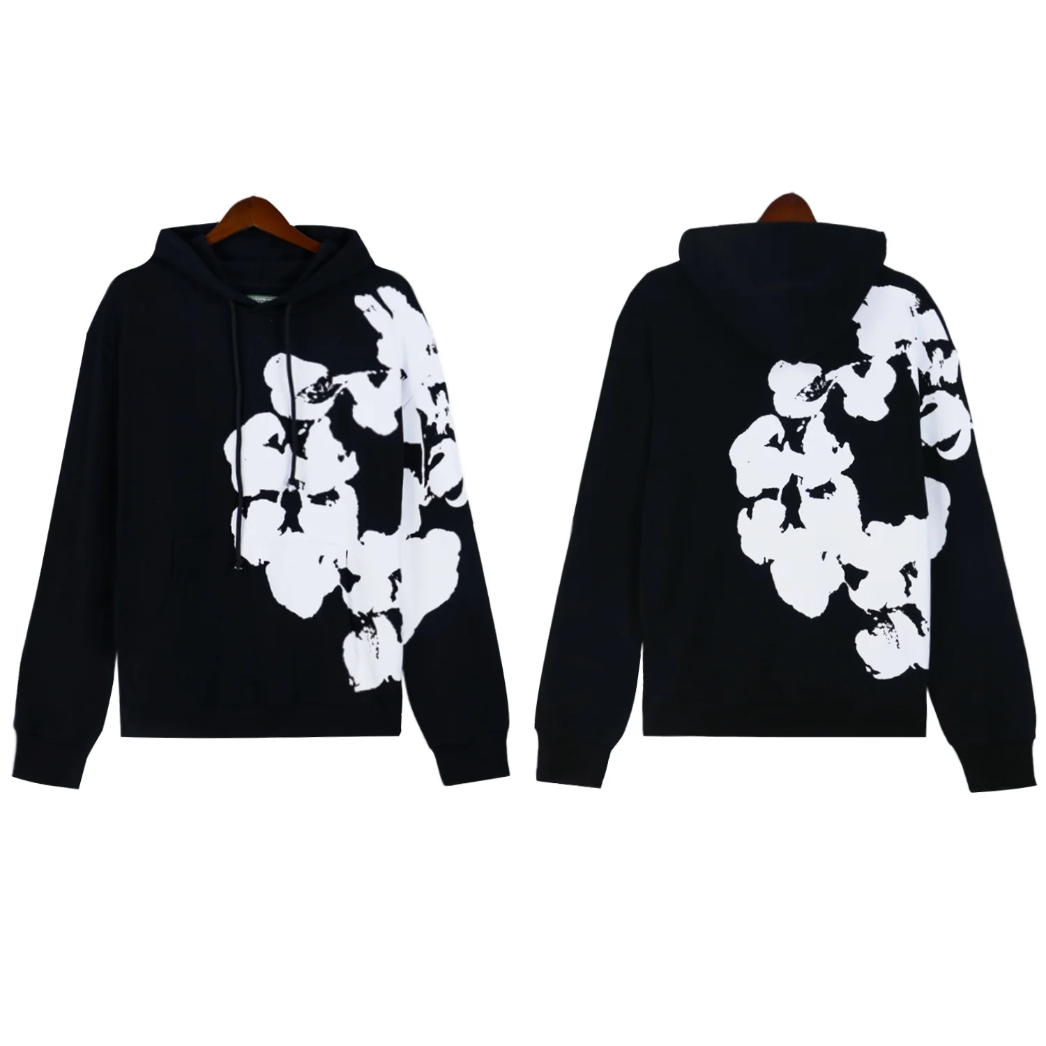 Cotton Wreath Print Fleece Hoodie D11012208 — view 4