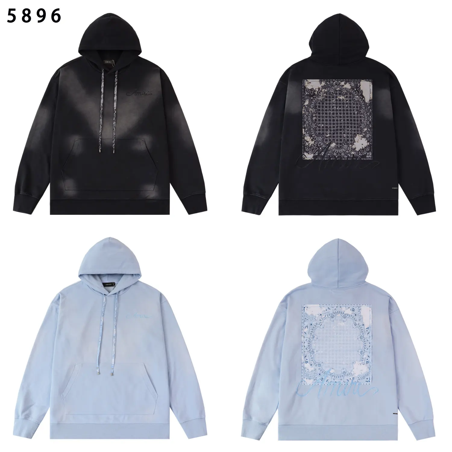 Bandana Graphic Print Cotton-Jersey Hoodie D13512211
