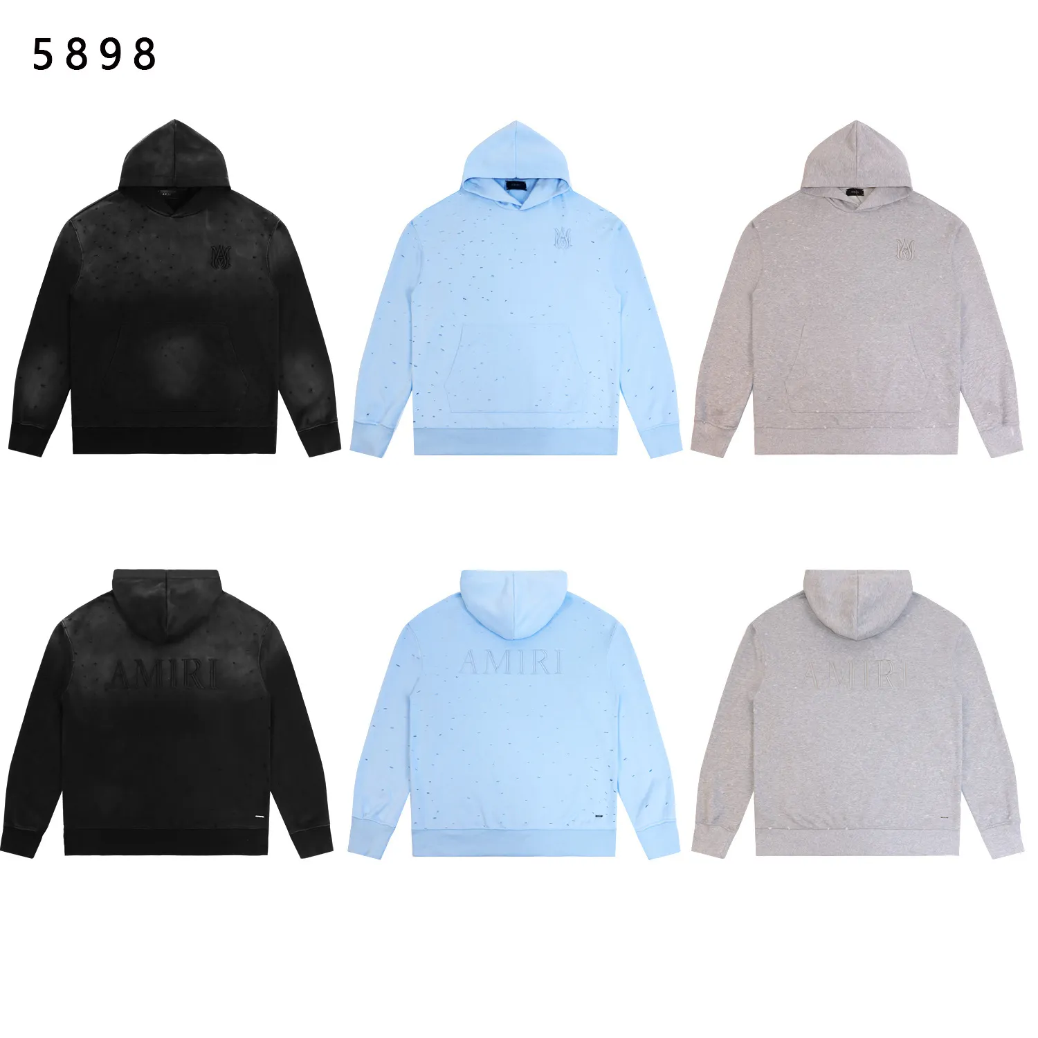 Distressed Logo-Embroidered Cotton Hoodie D13812234 — view 3