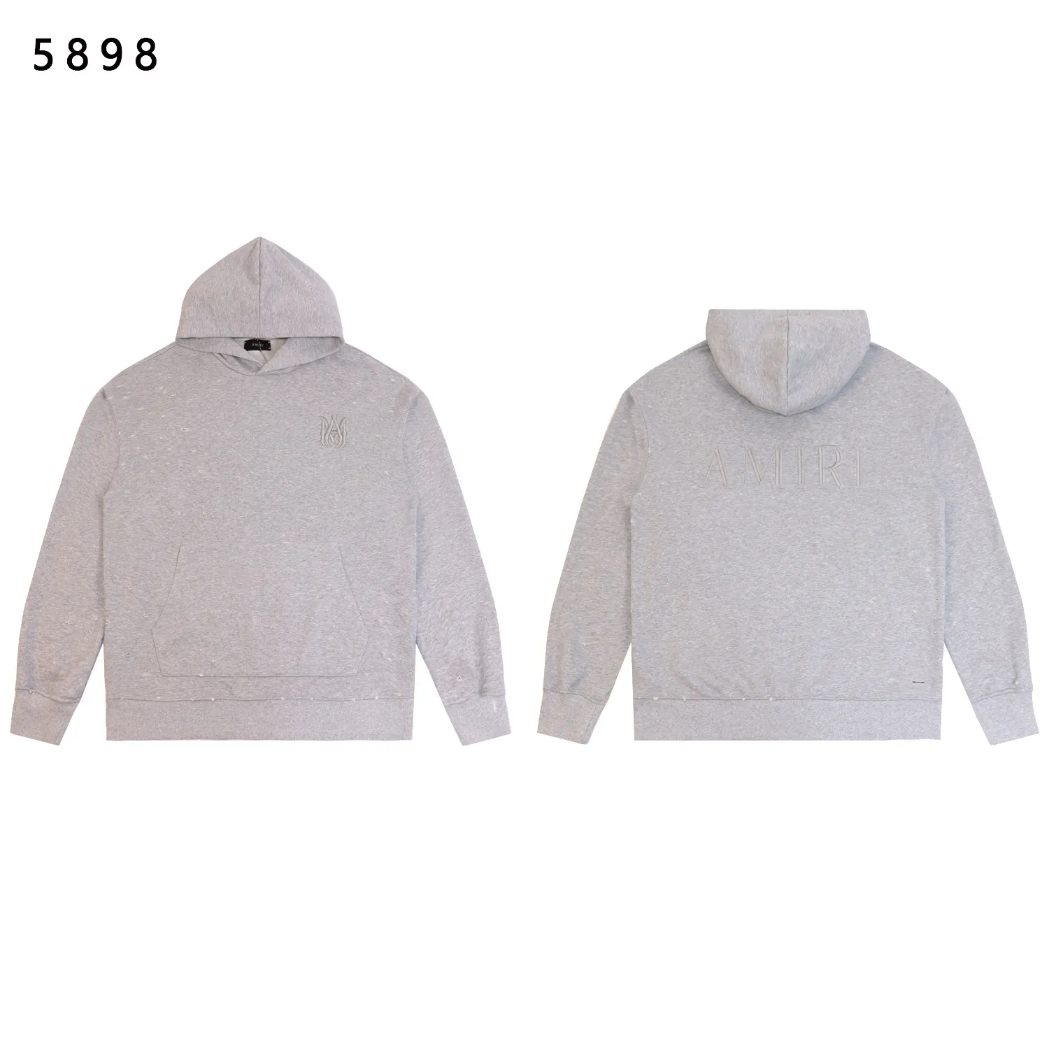 Distressed Logo-Embroidered Cotton Hoodie D13812234 — view 5