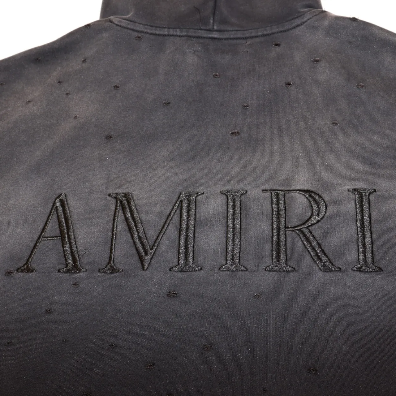 Distressed Logo-Embroidered Cotton Hoodie D13812234 — view 6