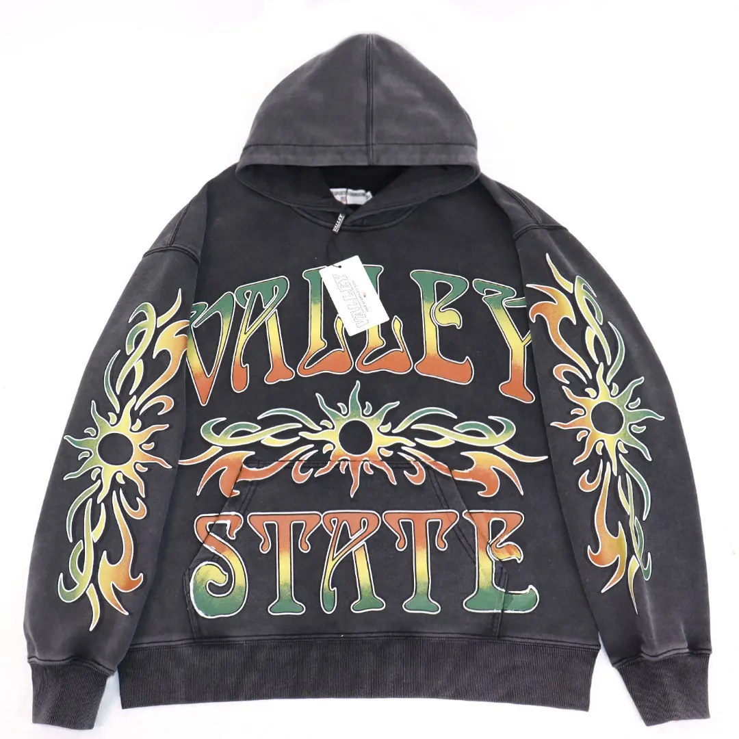 Valley State Graphic Print Washed Hoodie D13512278 — view 4