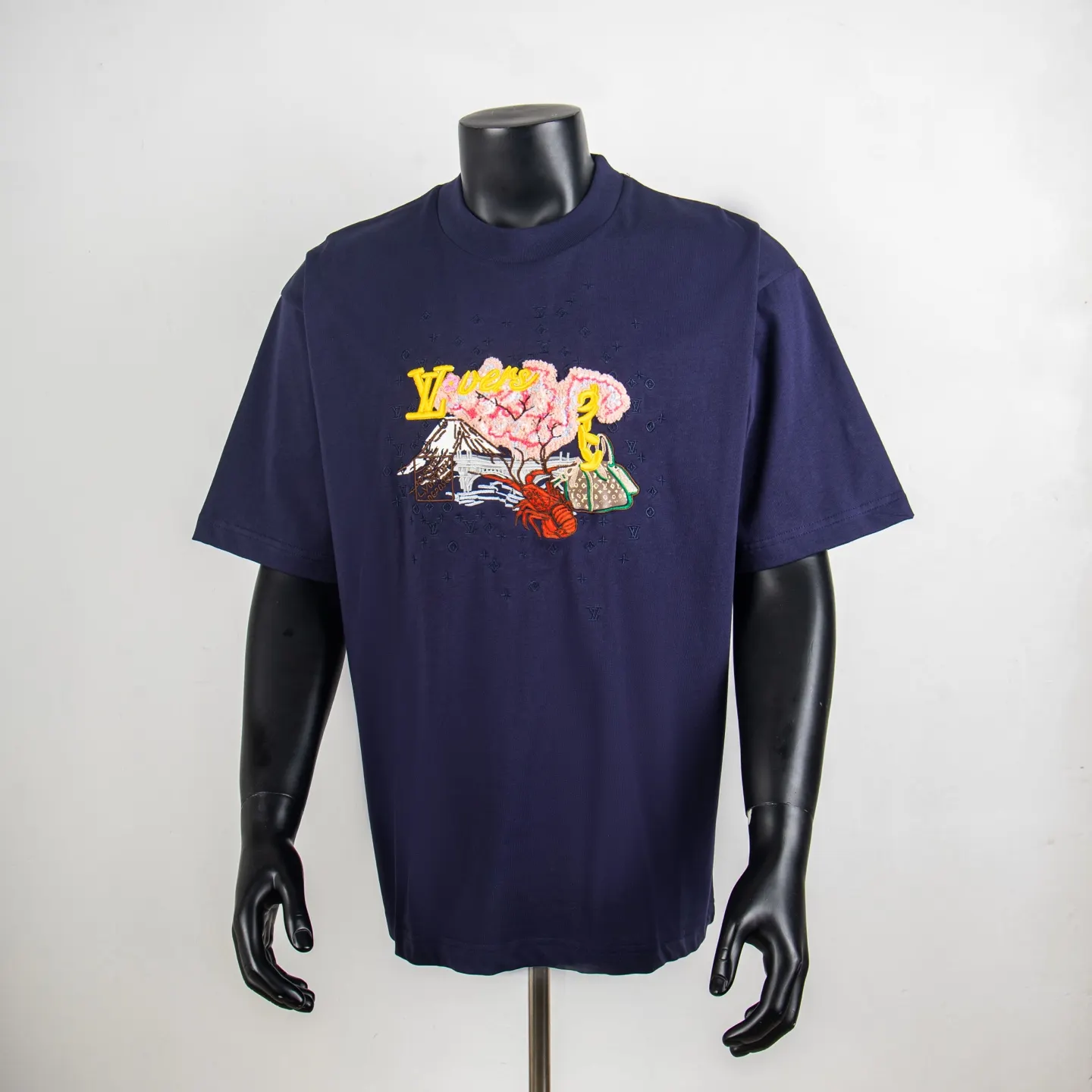 Embroidered Landscape Cotton T-Shirt D12915458