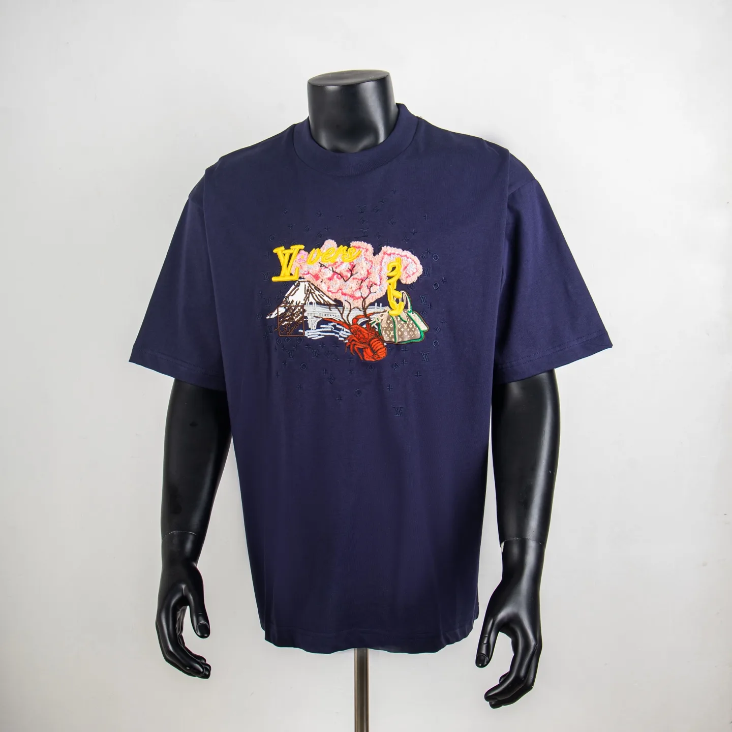 Embroidered Landscape Cotton T-Shirt D12915458