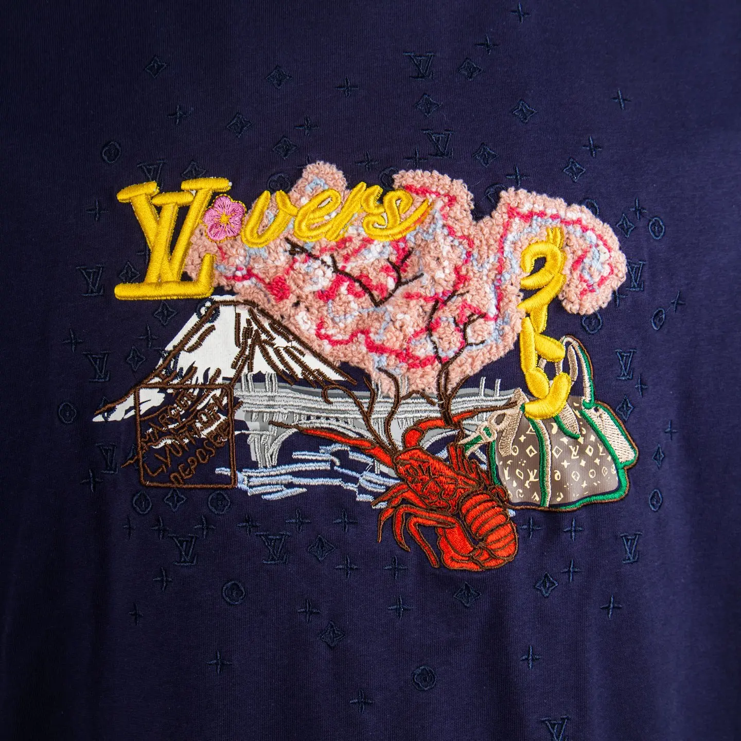 Embroidered Landscape Cotton T-Shirt D12915458 — view 4