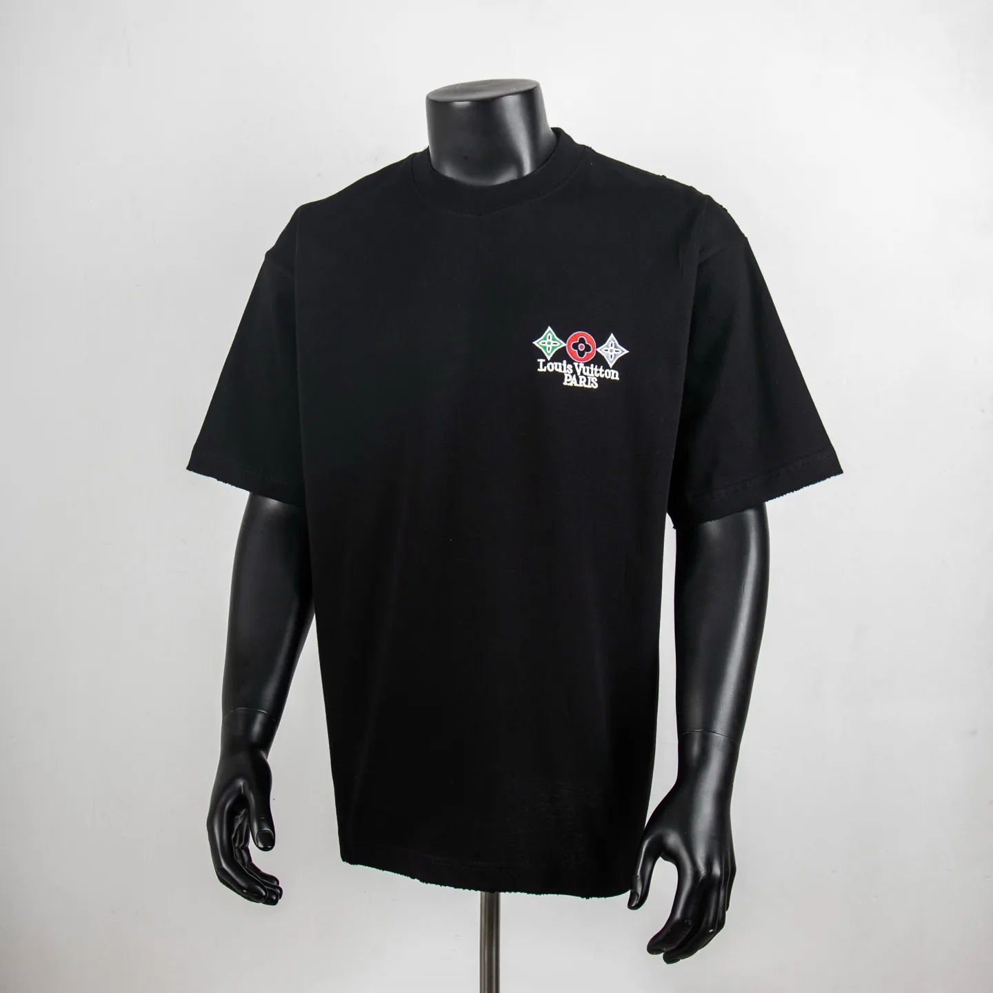 Embroidered Monogram Badge Cotton T-Shirt D12515441