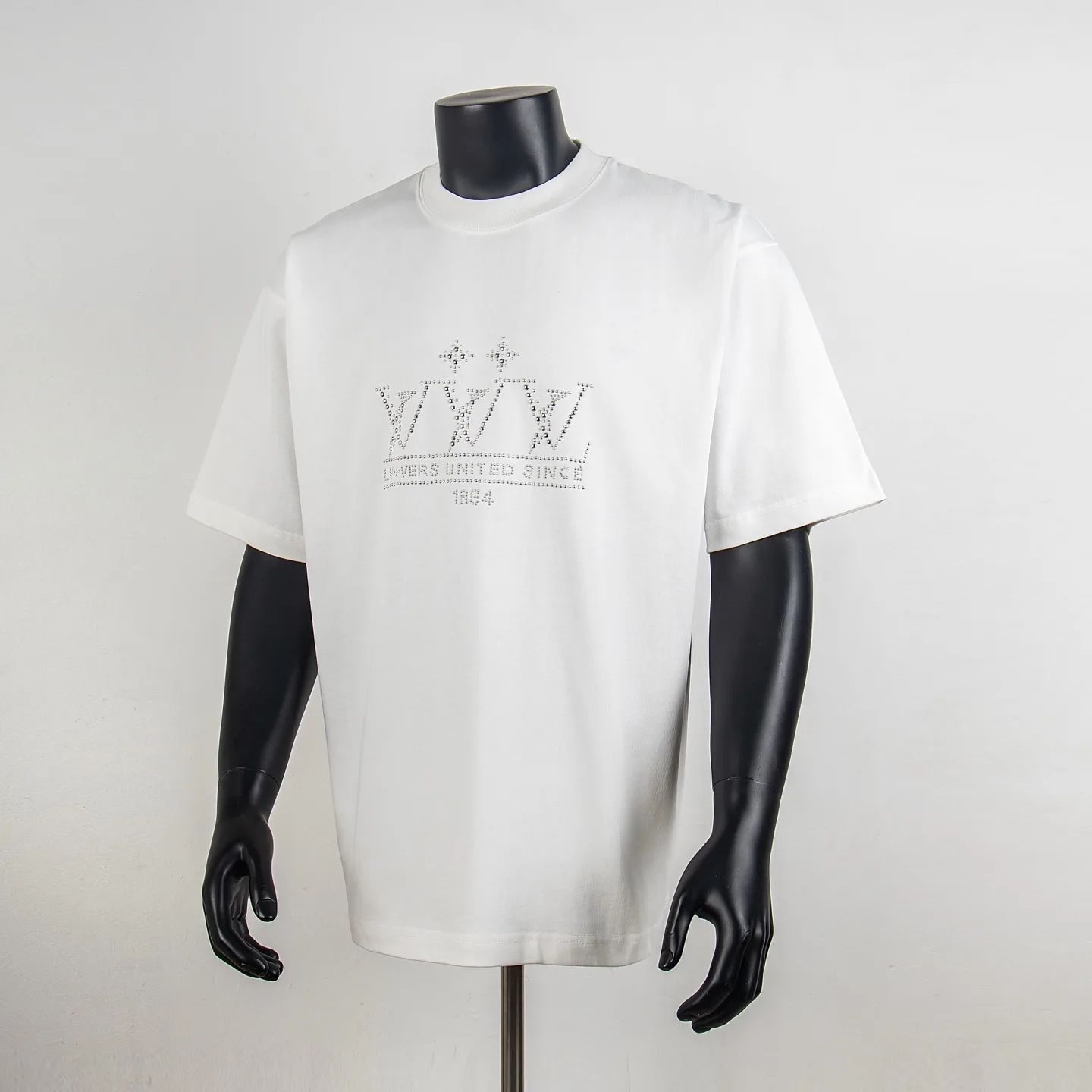Rhinestone Logo Cotton T-Shirt D11515427
