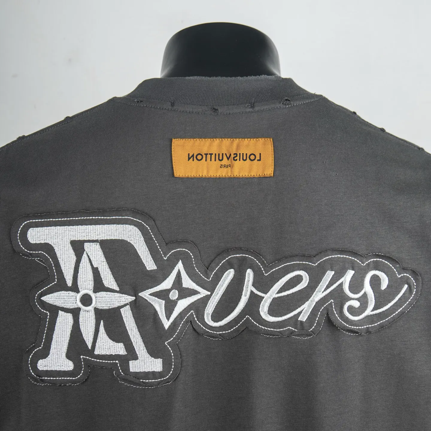 Embroidered Distressed Cotton T-Shirt D12515424 — view 5