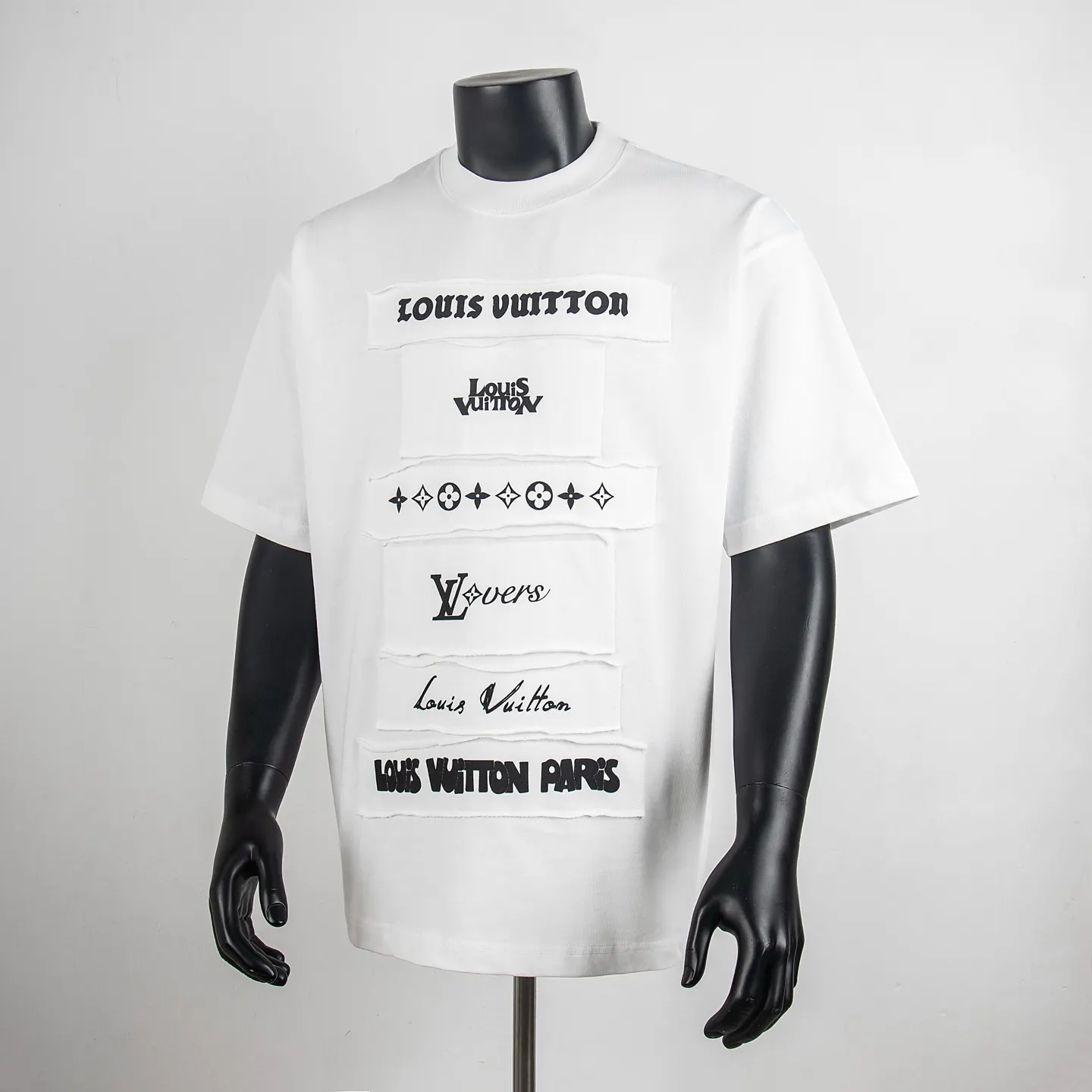 Logo Patchwork Cotton T-Shirt D12515420