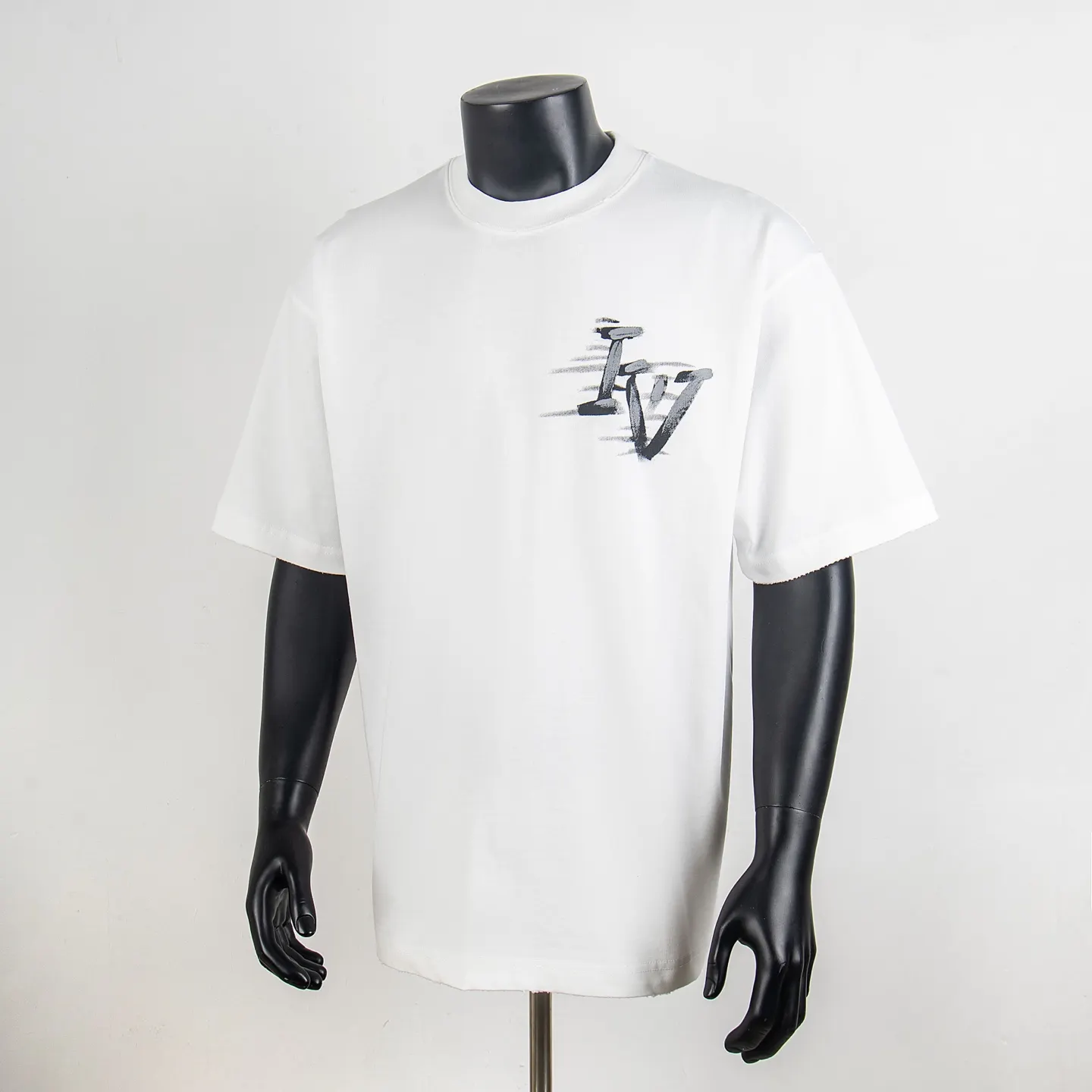 Hand-Painted Logo Cotton T-Shirt D12515417
