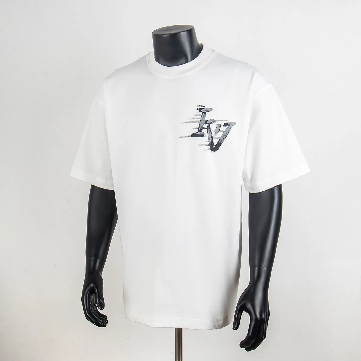 Hand-Painted Logo Cotton T-Shirt D12515417