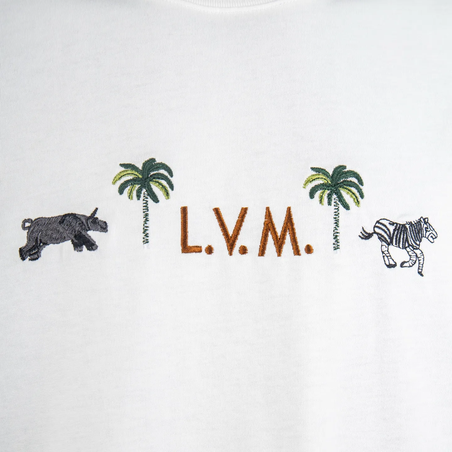 Embroidered Tropical Animal Cotton T-Shirt D11515414 — view 4