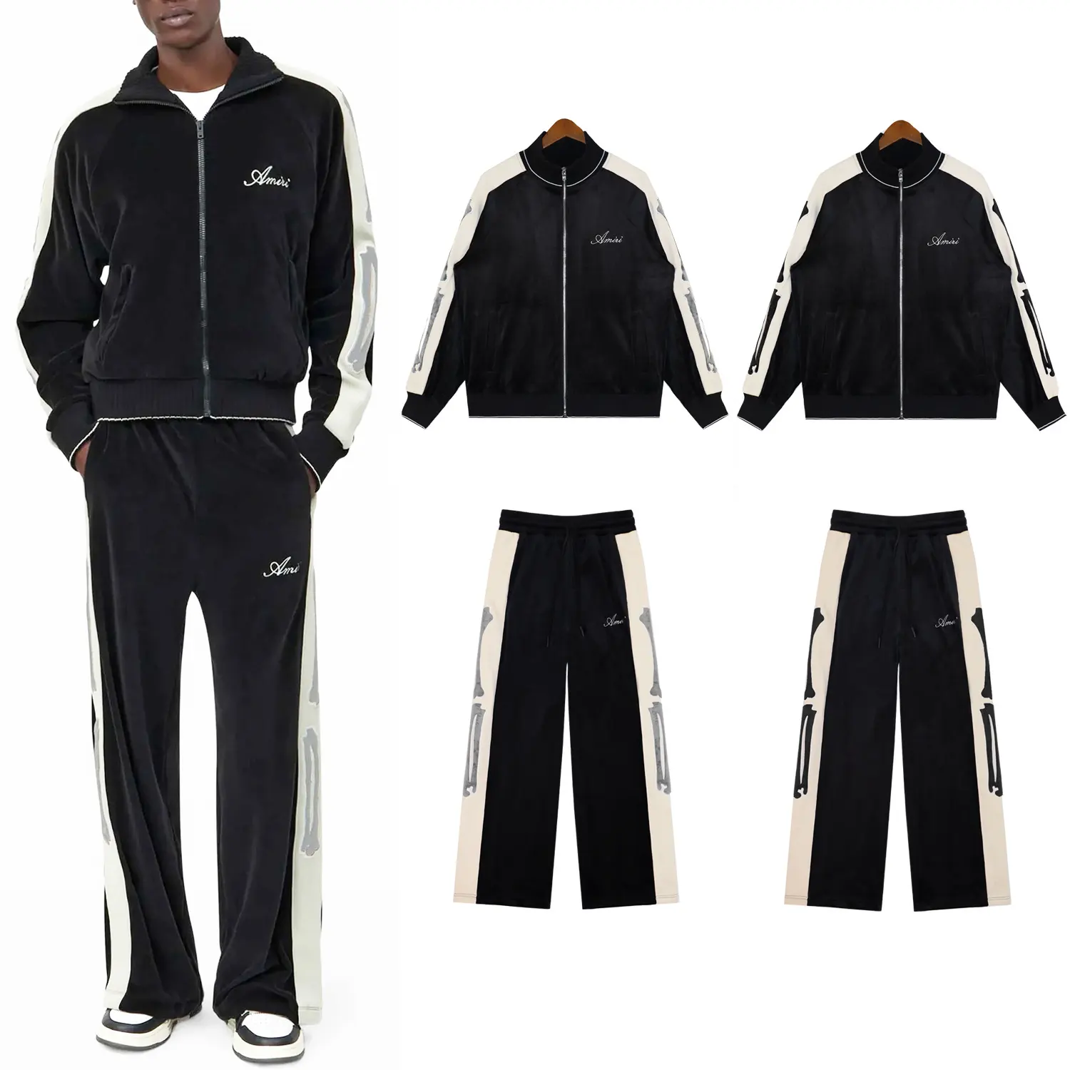 Bones Velvet Tracksuit Set D13012193