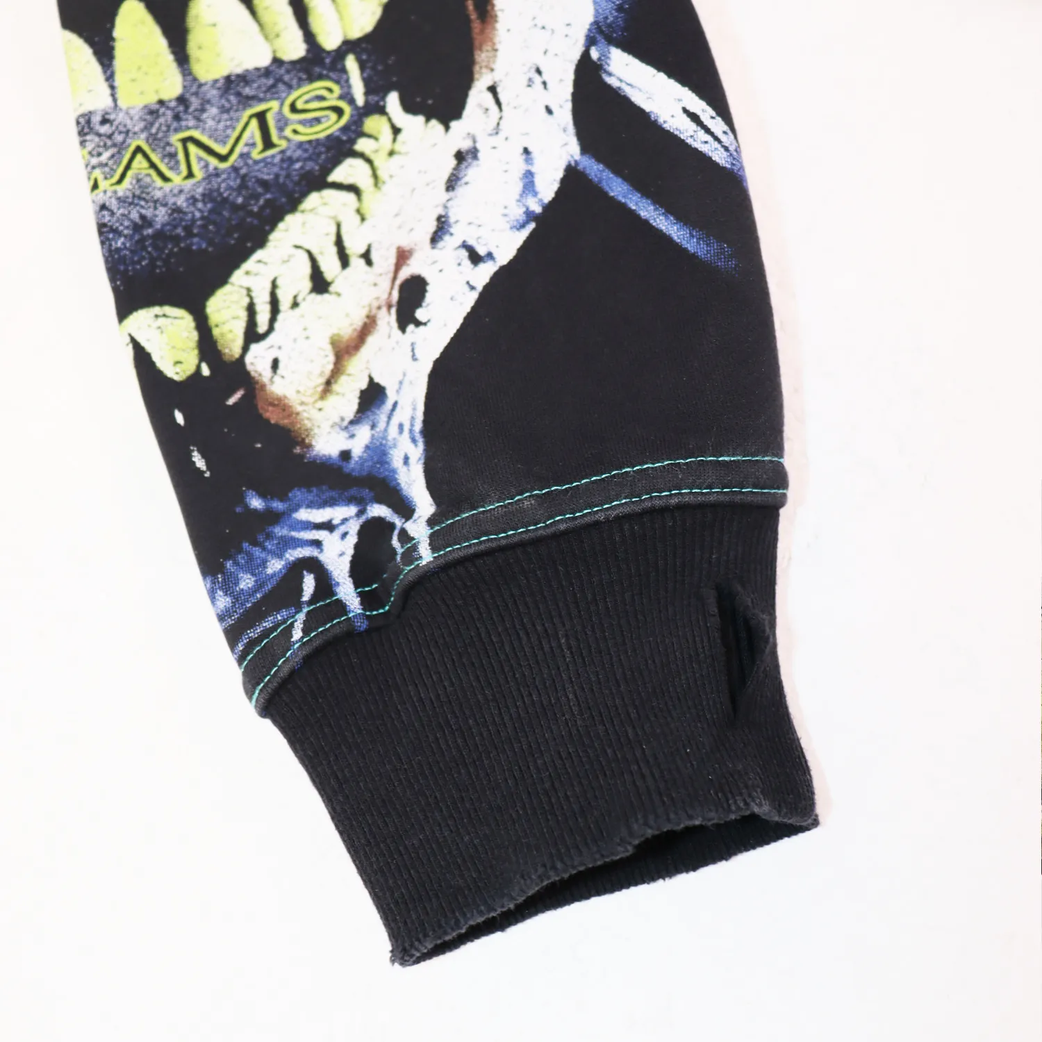 Skull Print Distressed Zip-Up Hoodie D15812152 — view 5