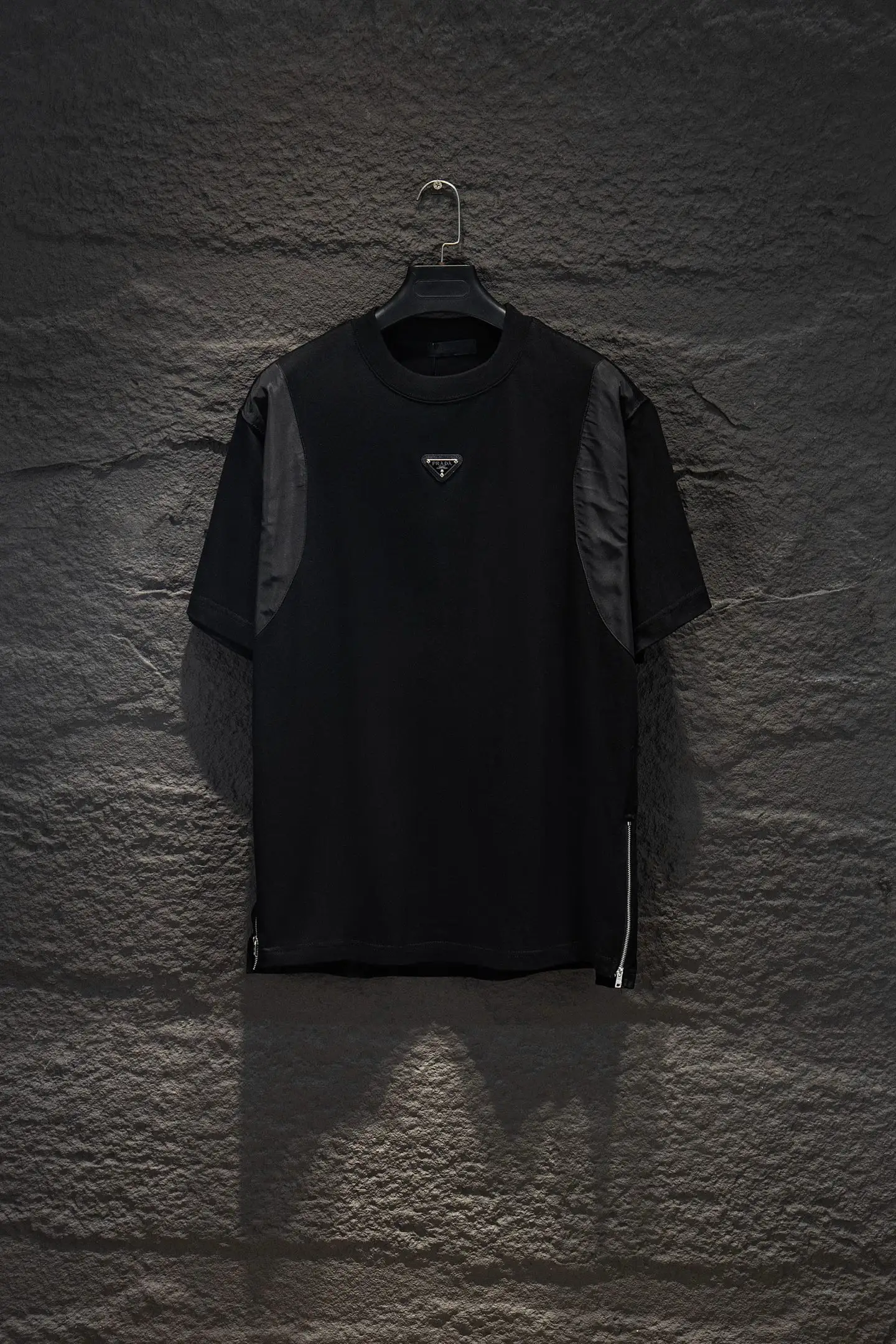 Logo-Appliqué Panelled Cotton T-Shirt D12515474
