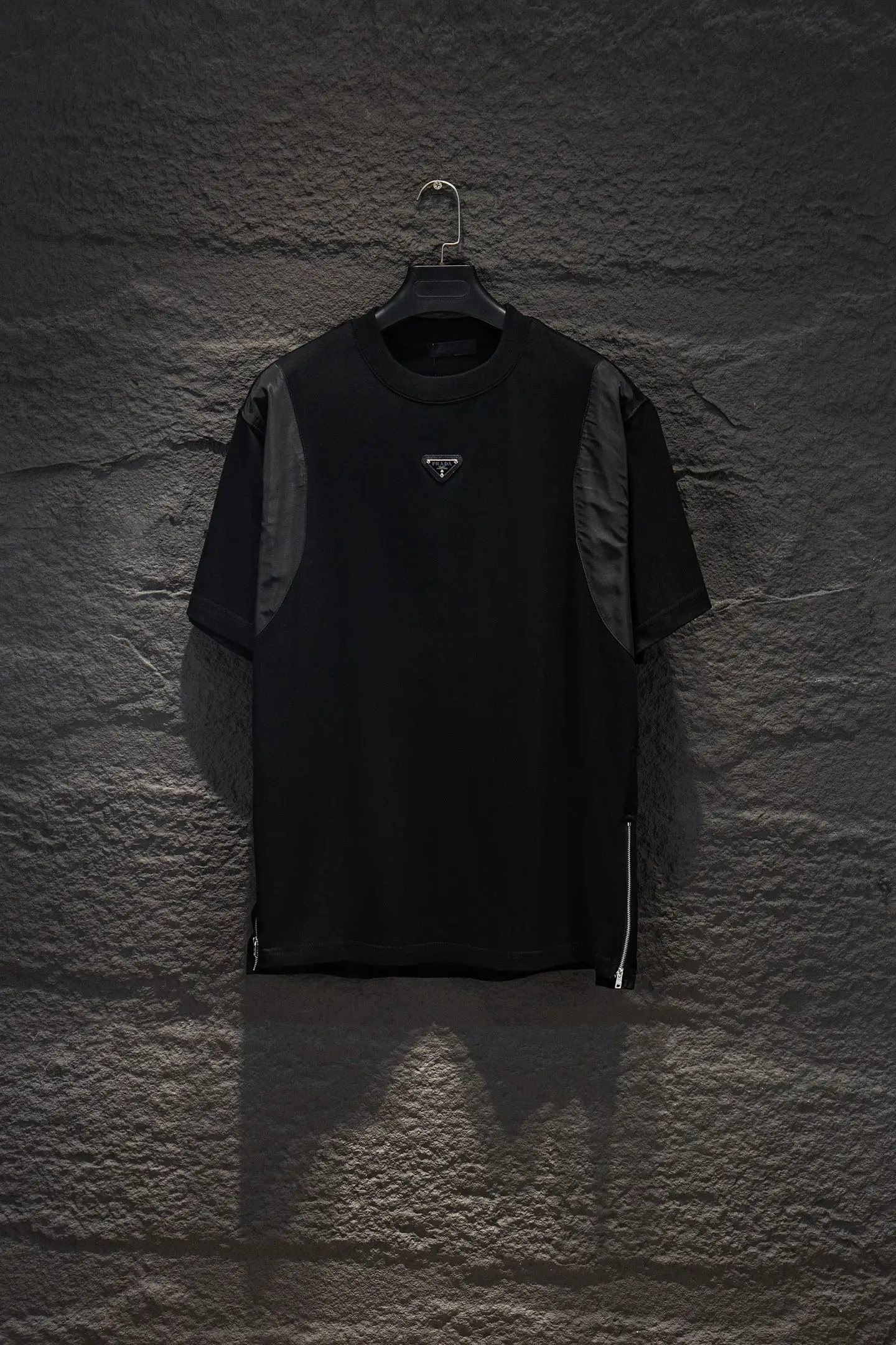 Logo-Appliqué Panelled Cotton T-Shirt D12515474