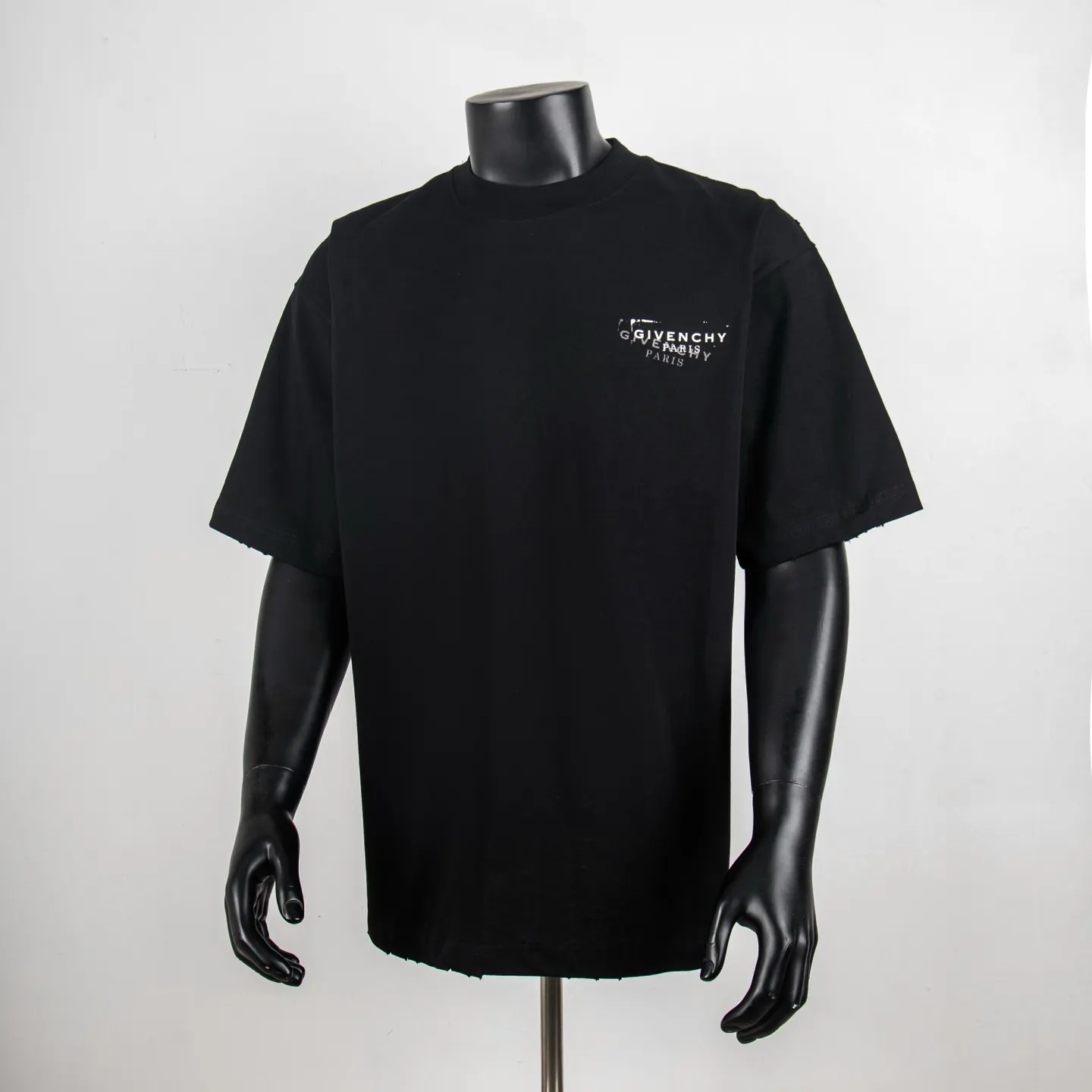 Distressed Logo Print Cotton T-Shirt D11915405