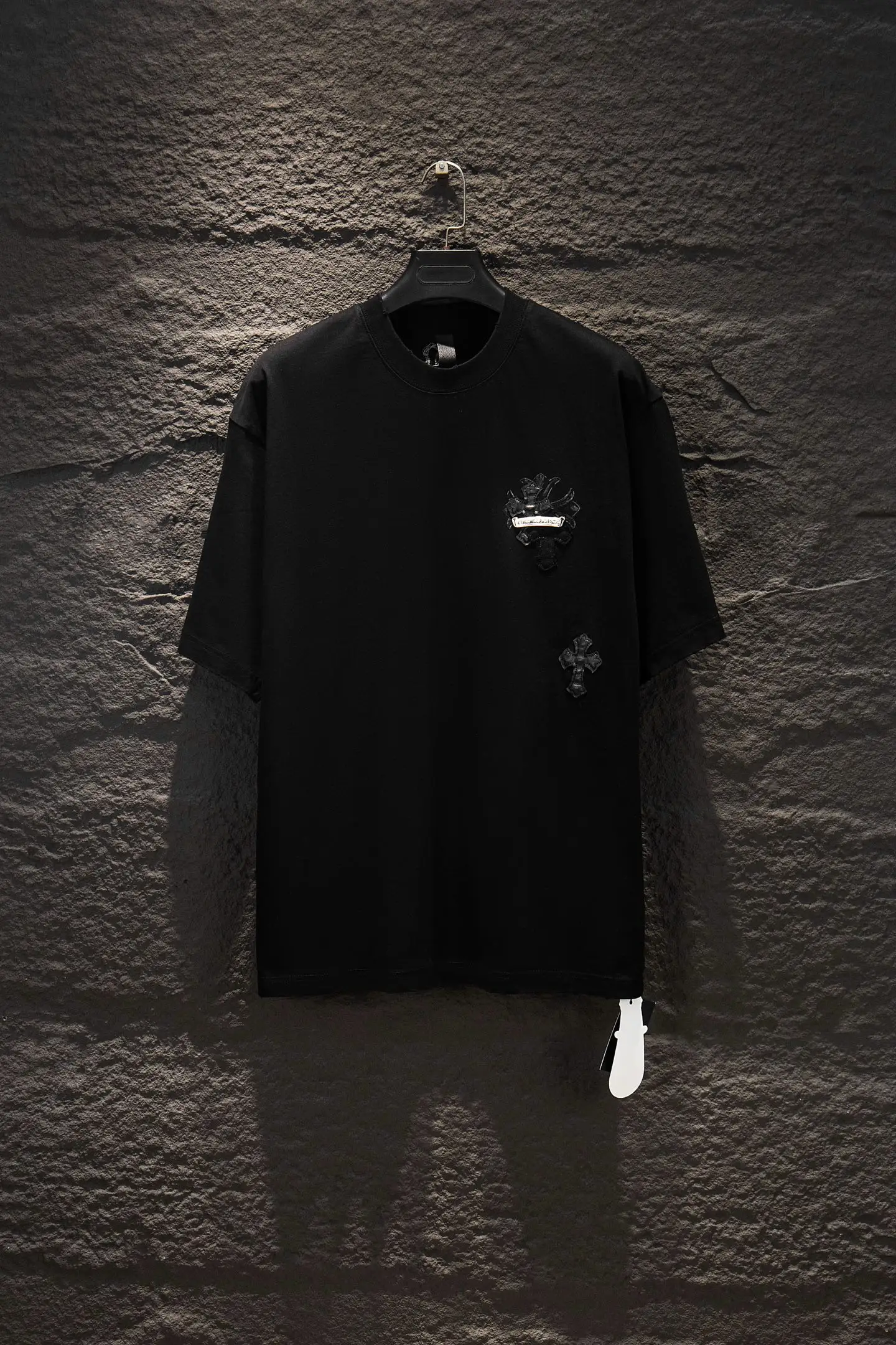 Oversized Distressed Patchwork T-Shirt D14515371