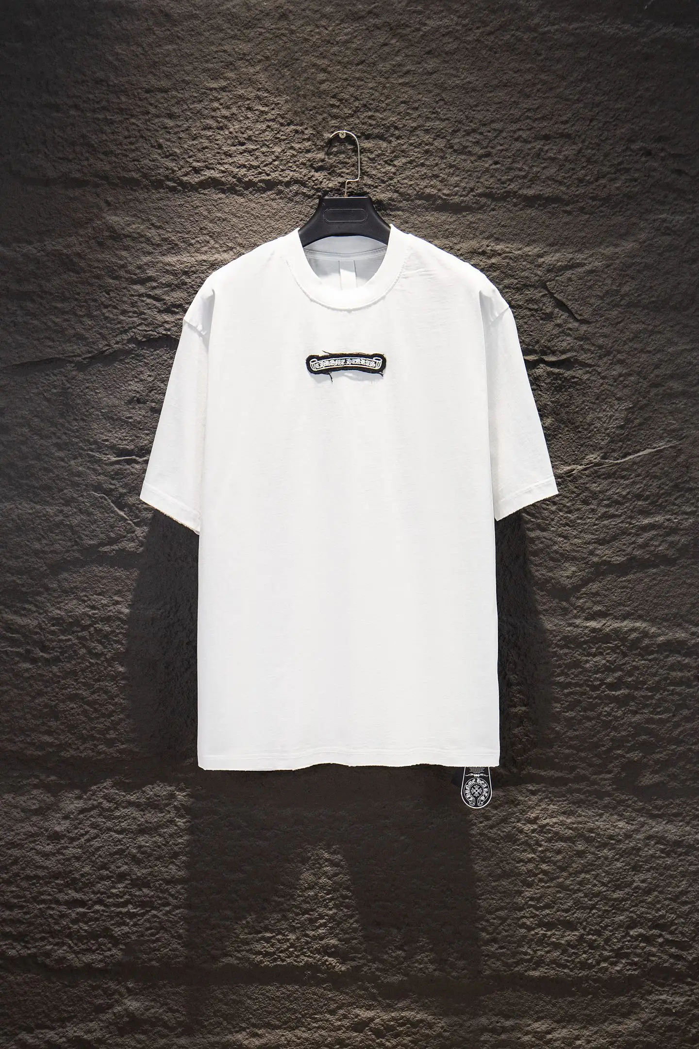 Distressed Logo Patch Oversized T-Shirt D13515366