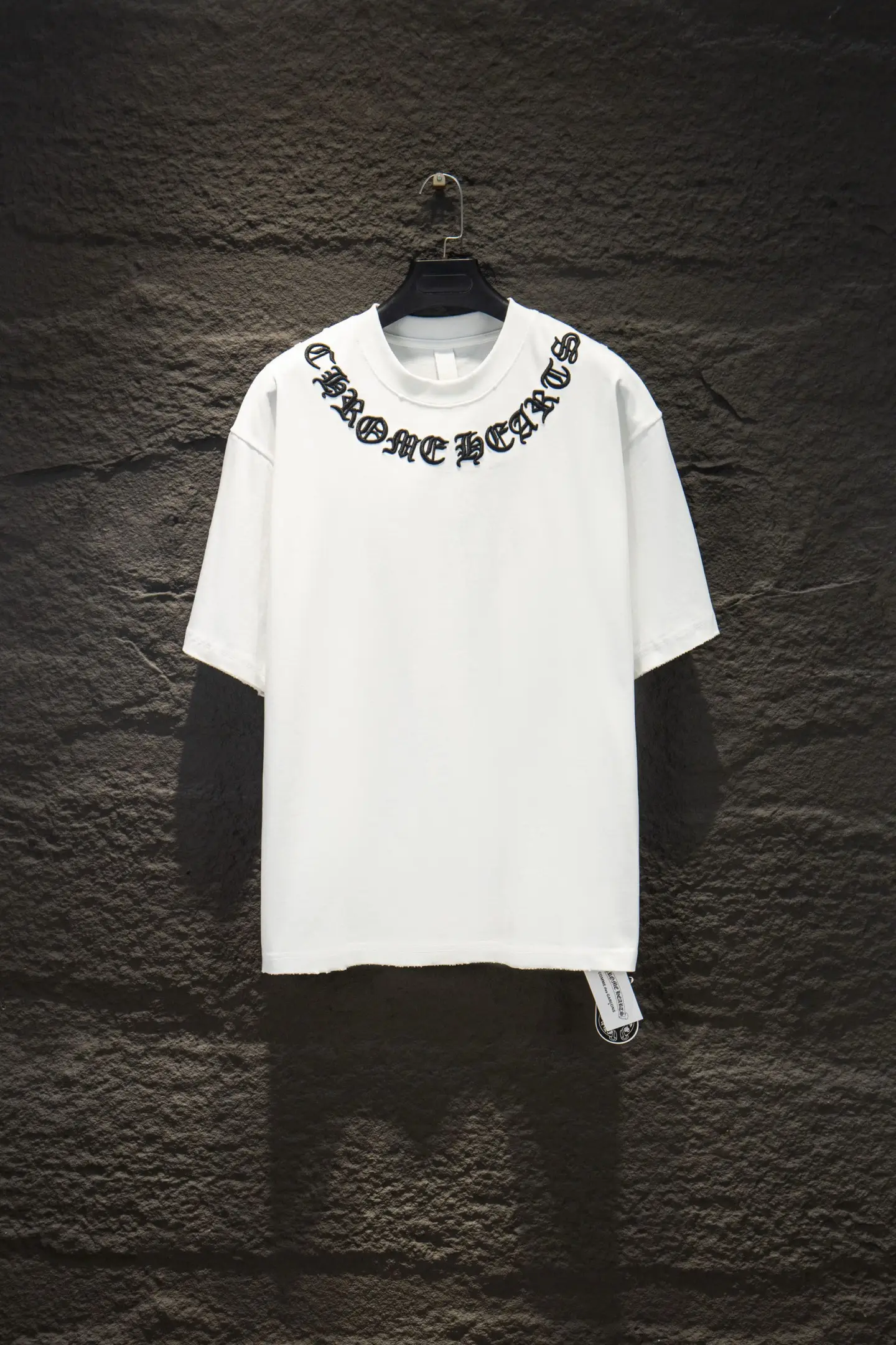 Embroidered Distressed Oversized T-Shirt D12515358