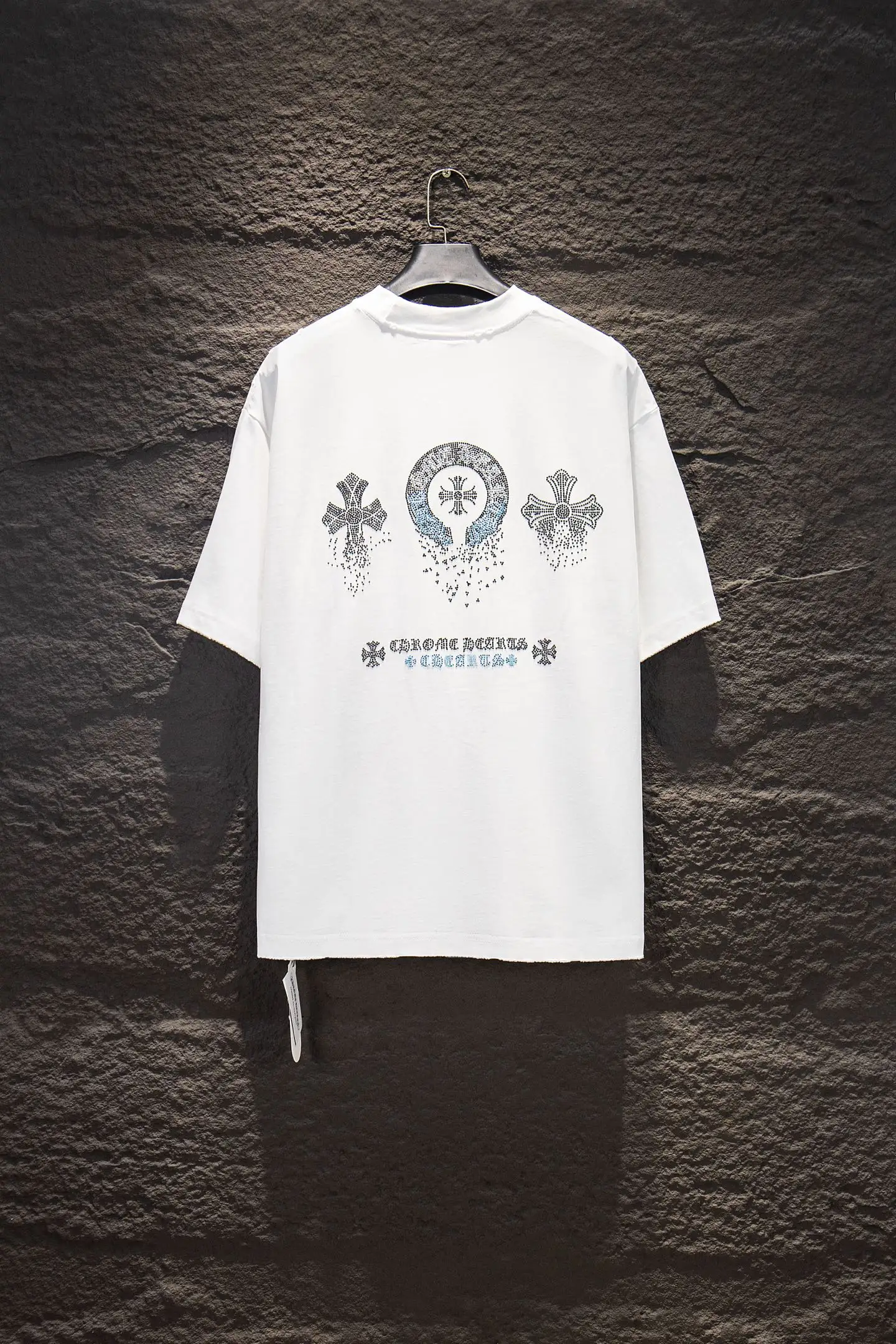 Rhinestone Distressed Oversized T-Shirt D12915346 — view 2