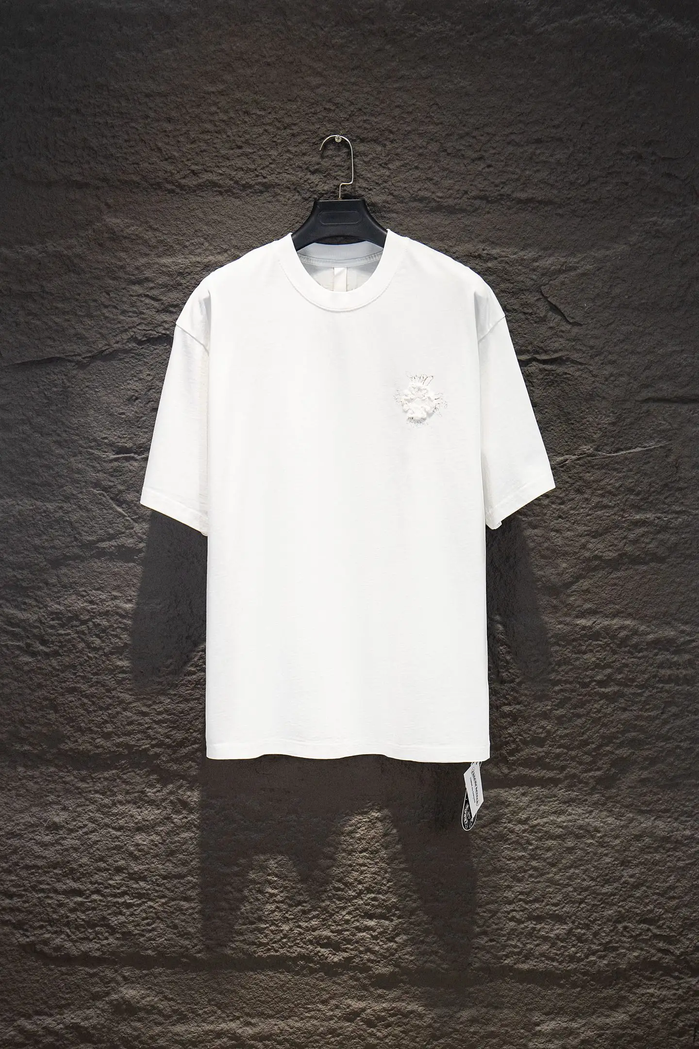 Oversized Embroidered Cotton T-Shirt D12915344