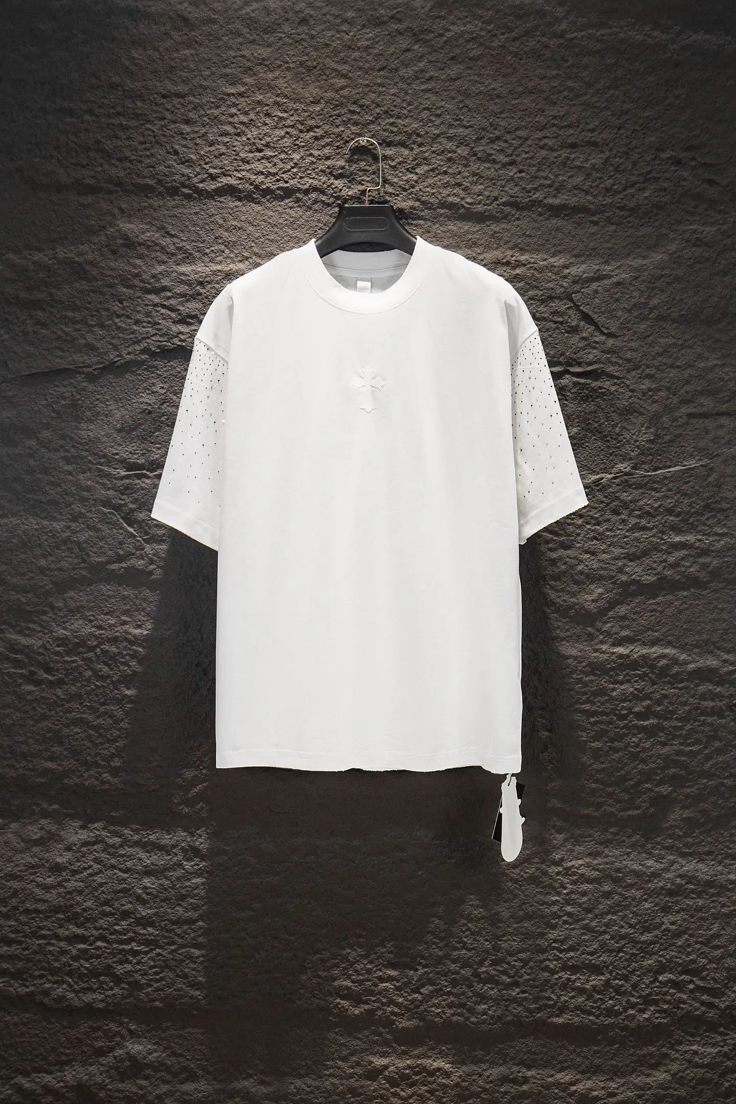 Rhinestone Embellished Oversized T-Shirt D13515340