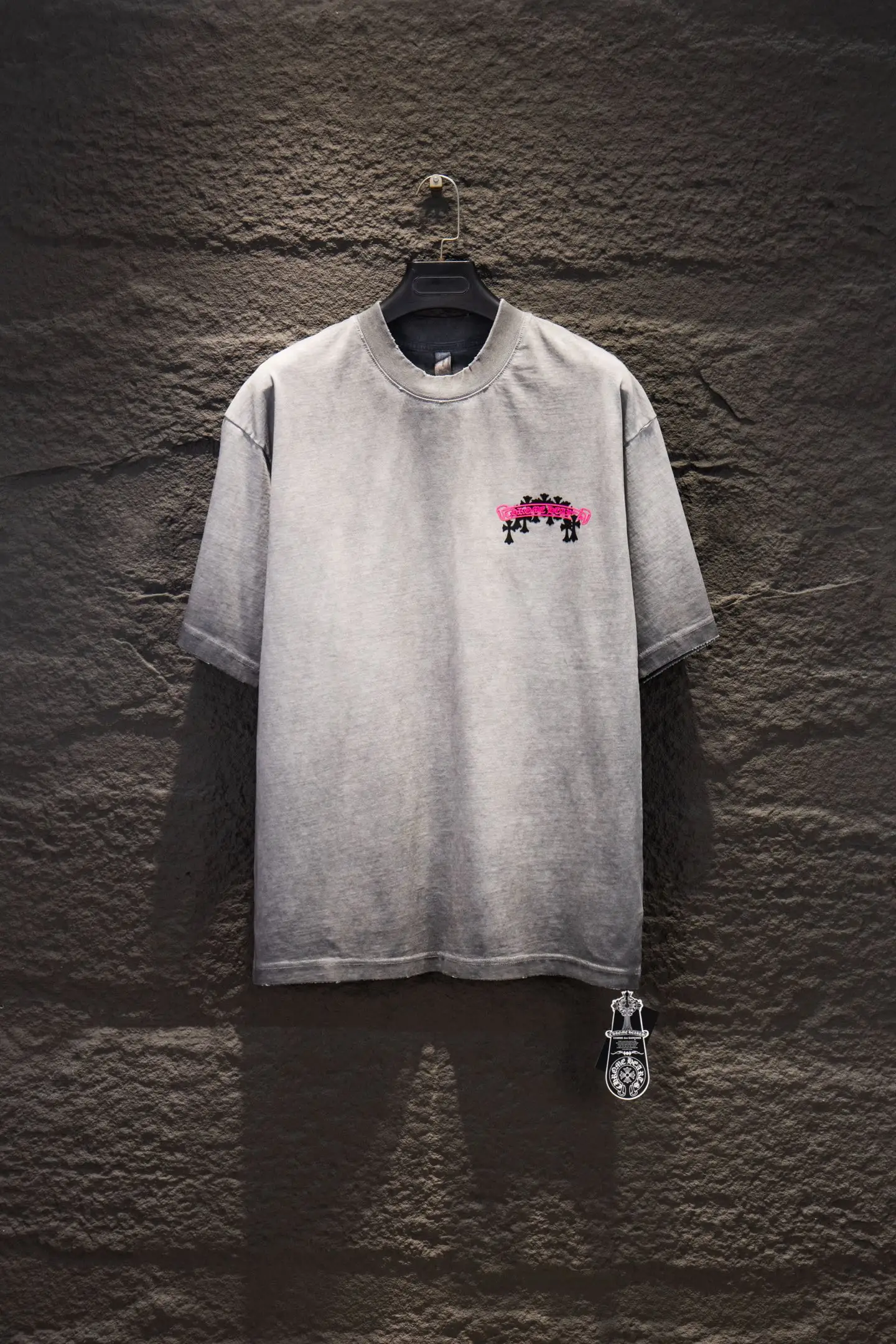 Logo-Flocked Acid-Wash Oversized T-Shirt D13515498