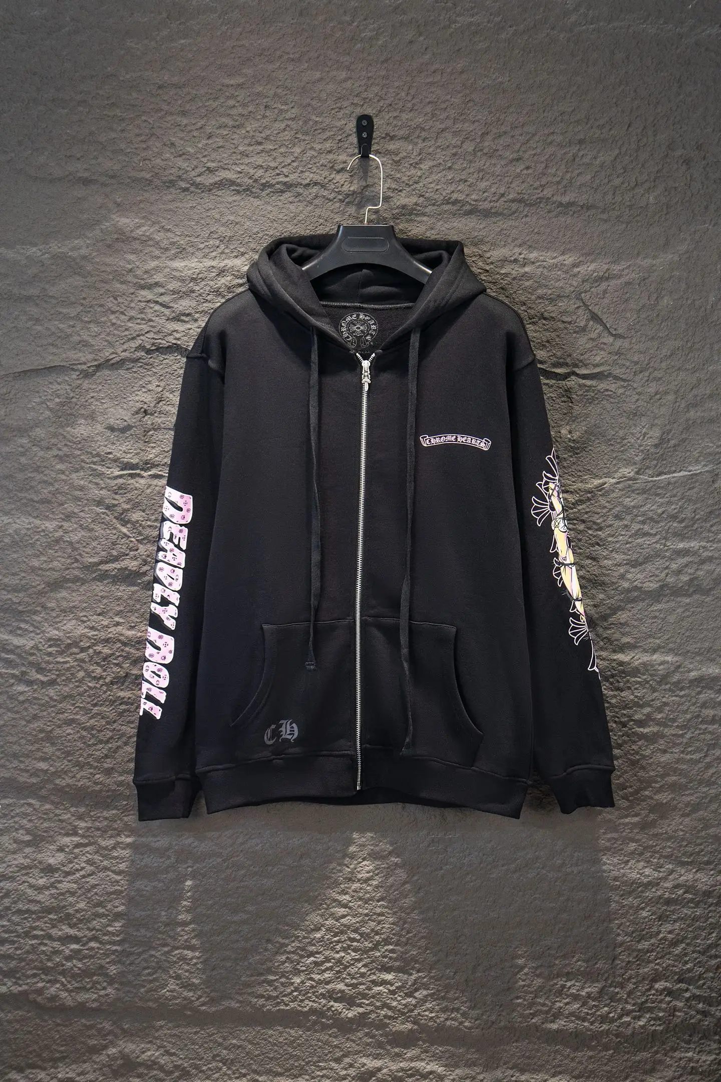 Logo-Print Cotton-Fleece Zip-Up Hoodie D22924242