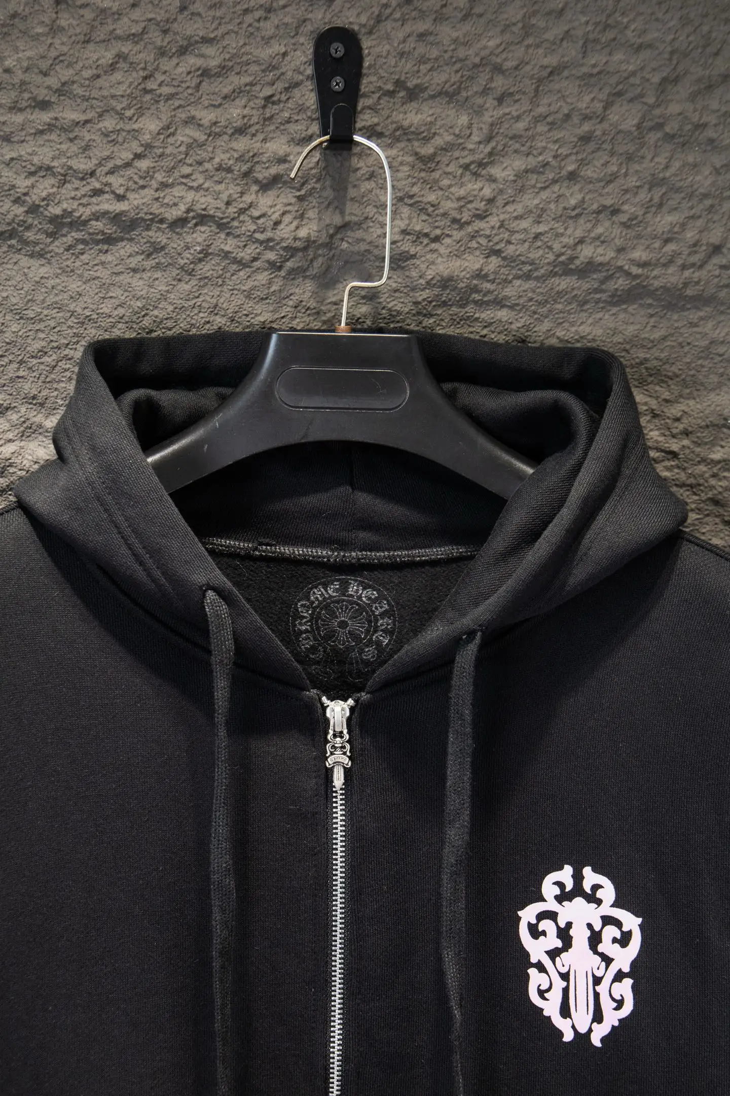 Graphic Print Zip-Up Cotton Hoodie D22924241 — view 3