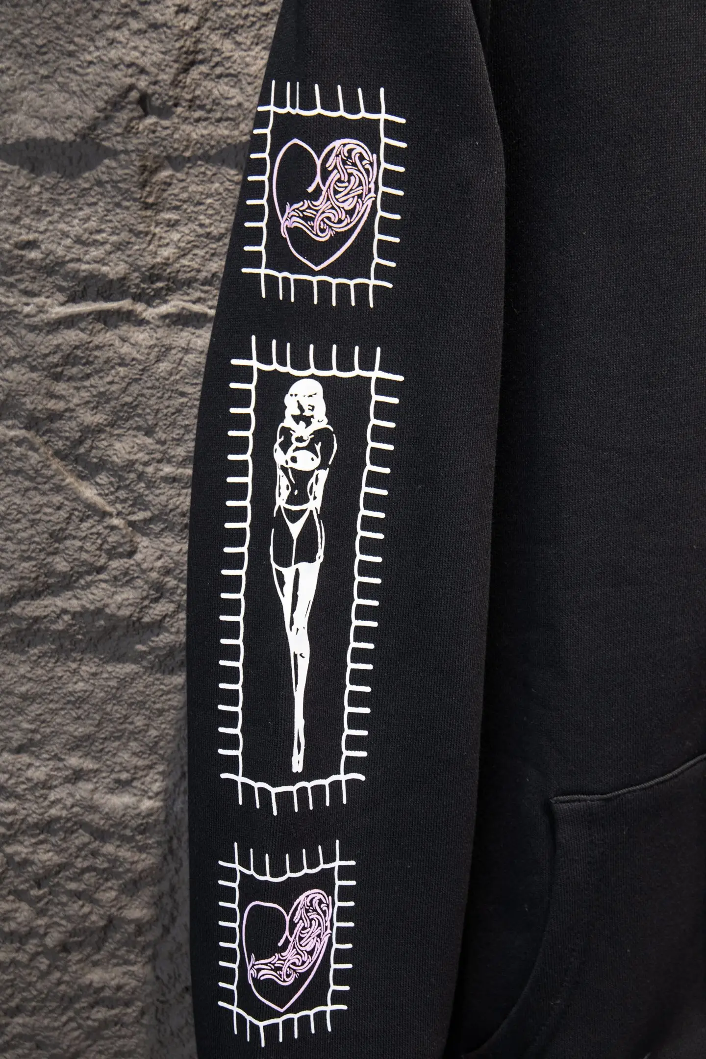 Graphic Print Zip-Up Cotton Hoodie D22924241 — view 5