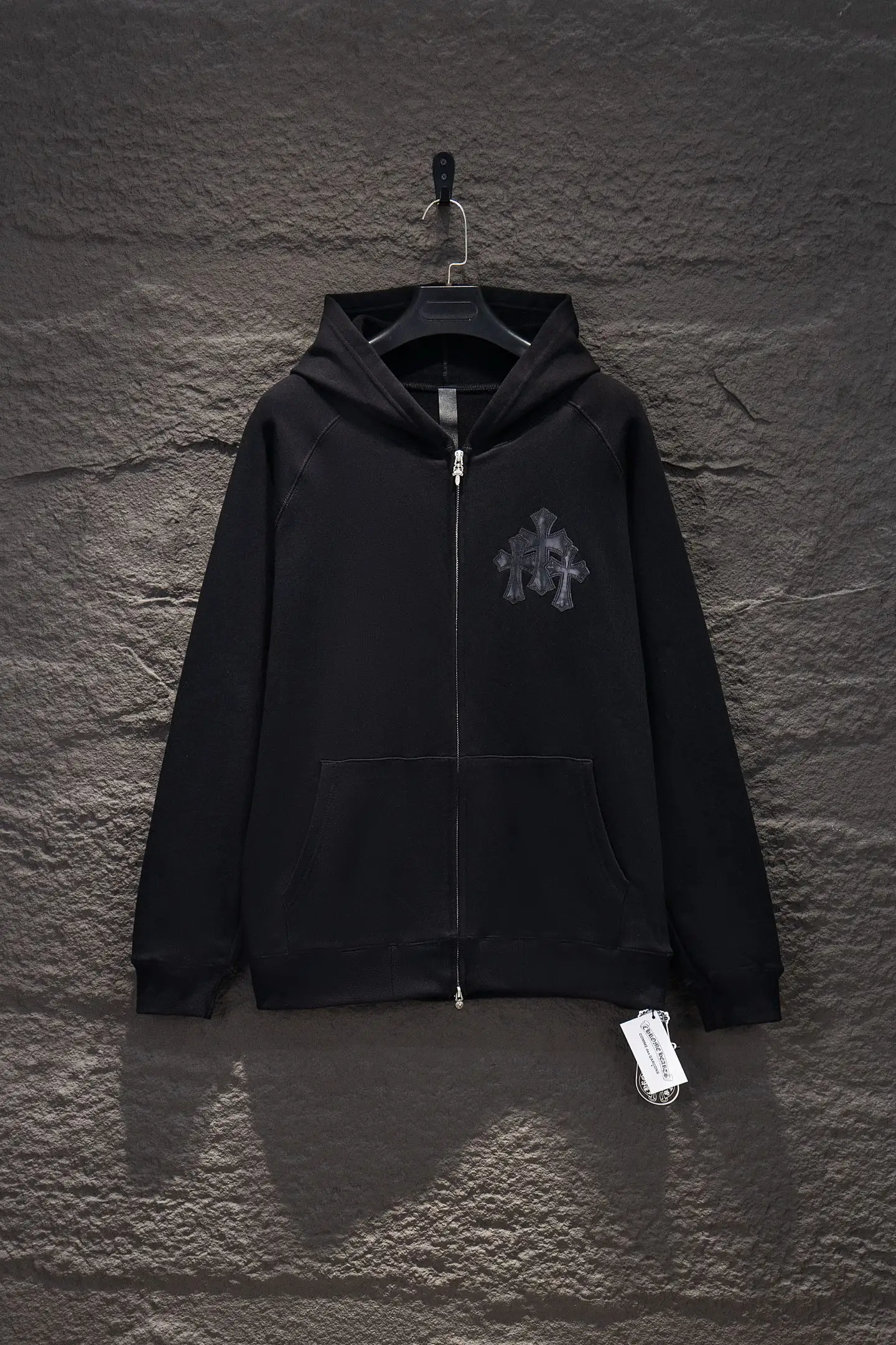 Embroidered Logo Oversized Zip-Up Hoodie D22524231