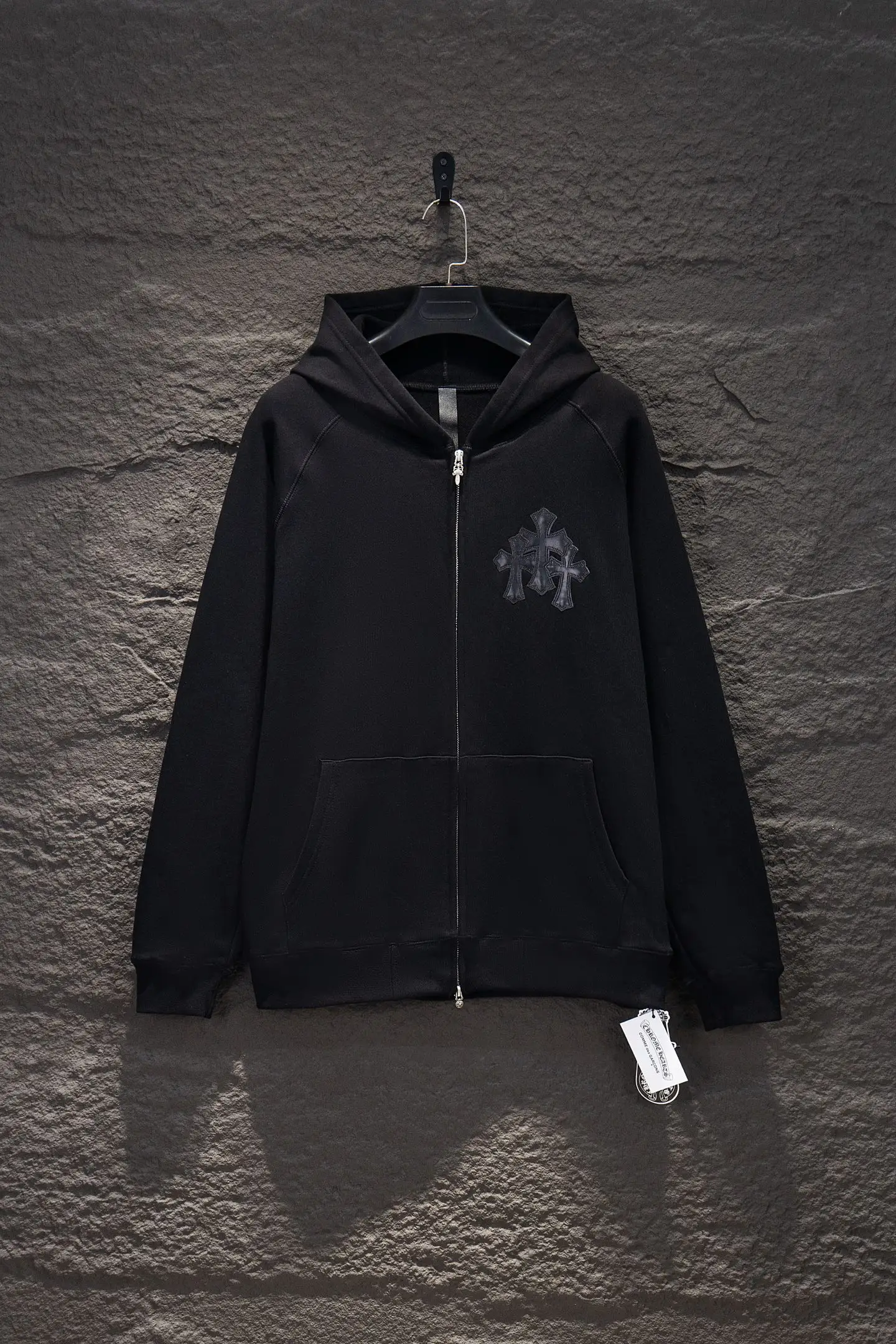 Embroidered Logo Oversized Zip-Up Hoodie D22524231