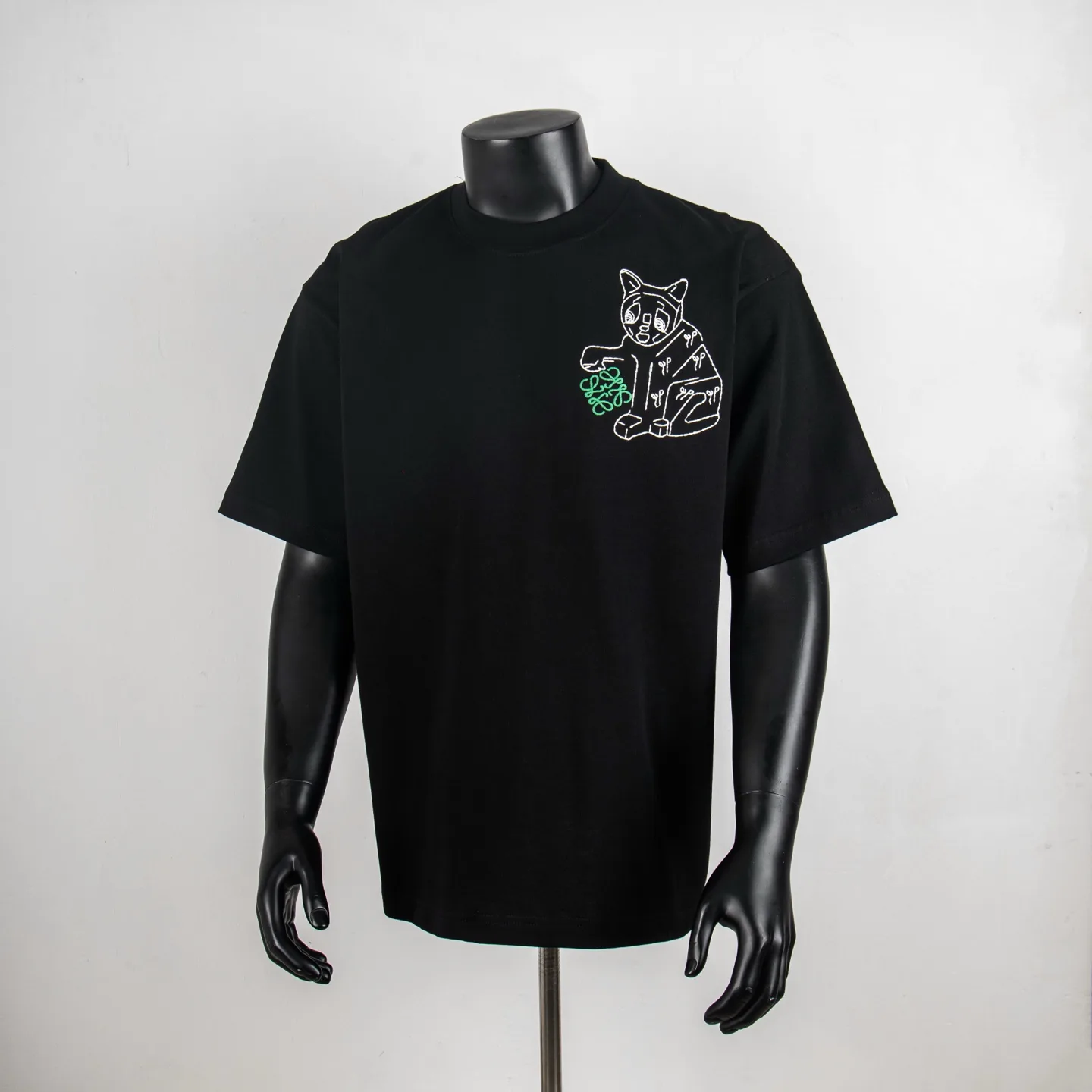 Cat Logo Embroidered Cotton T-Shirt D11912731