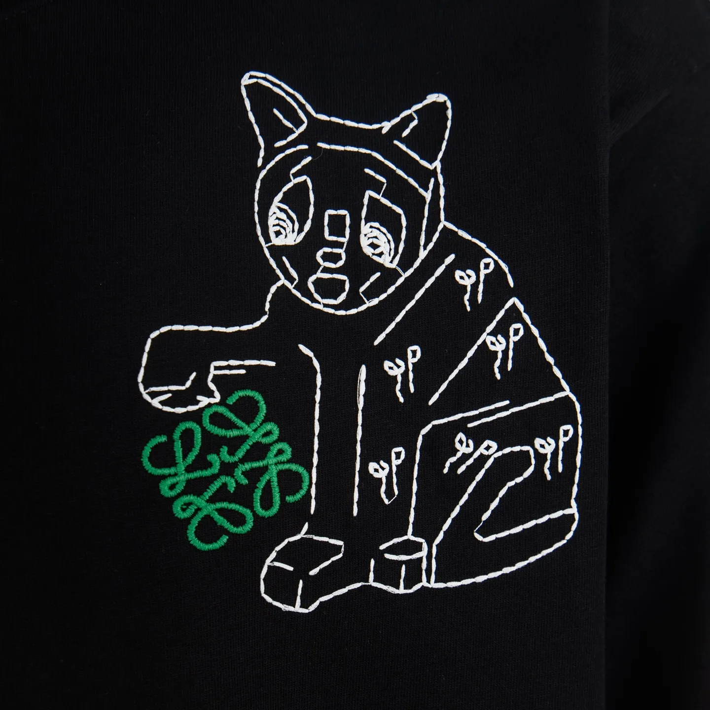 Cat Logo Embroidered Cotton T-Shirt D11912731 — view 5