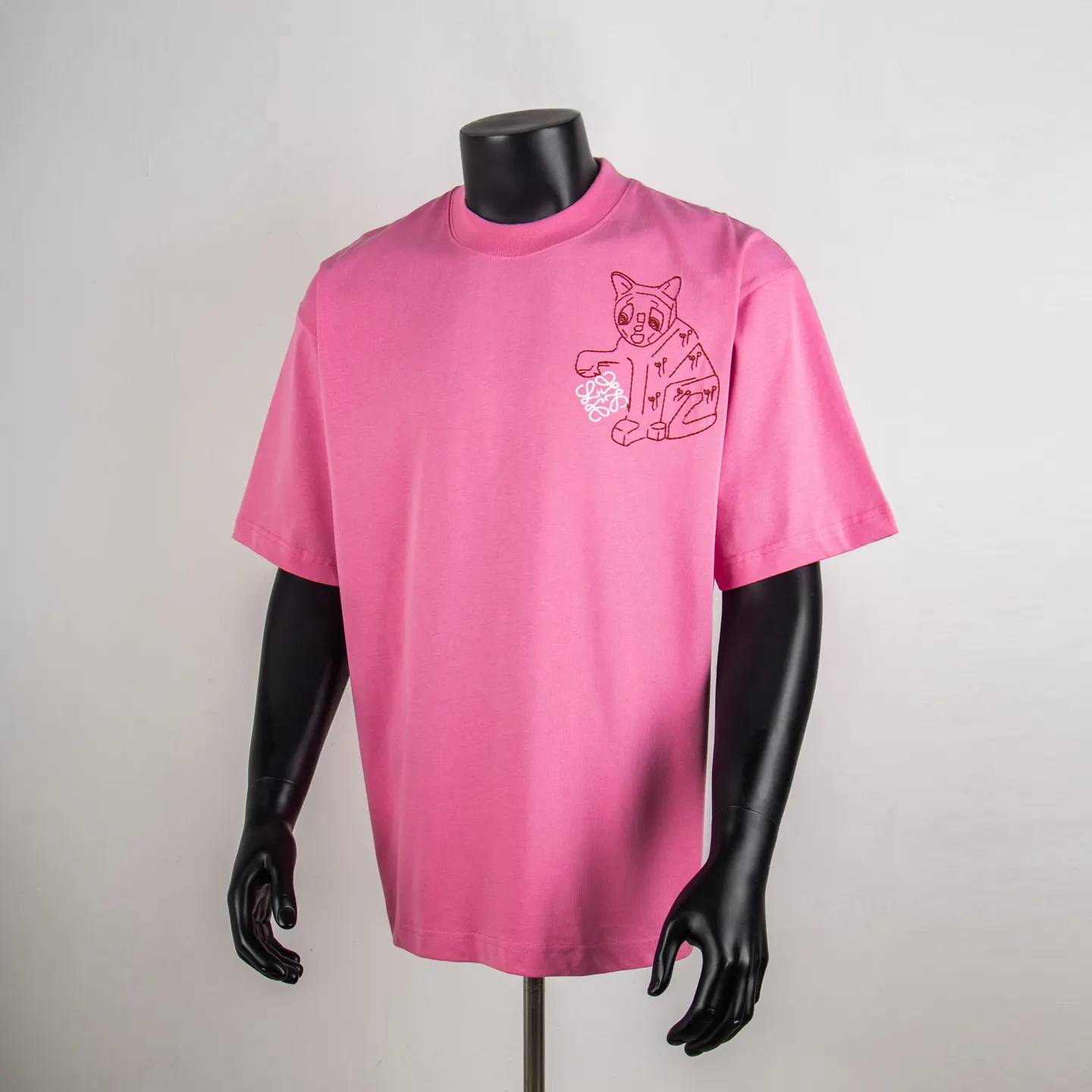 Cat Logo Embroidered Cotton T-Shirt D11912732