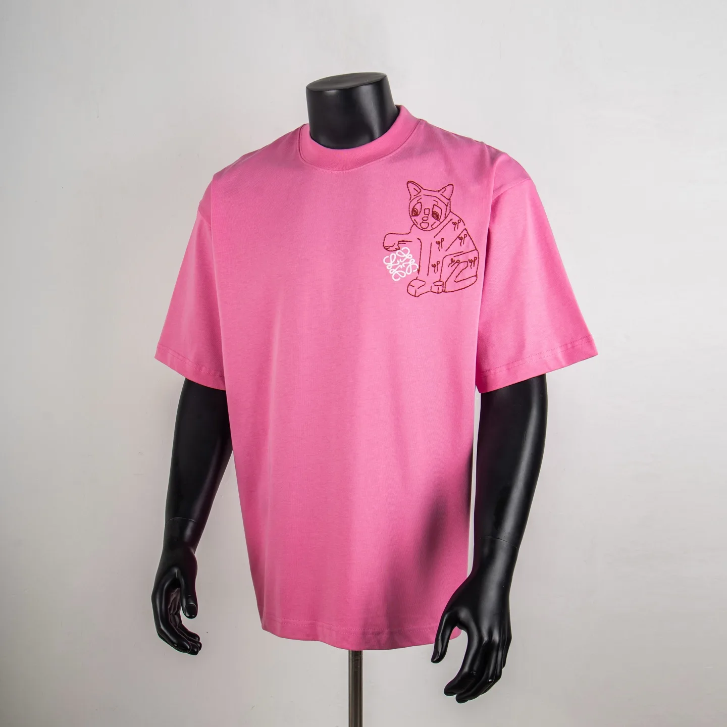 Cat Logo Embroidered Cotton T-Shirt D11912732