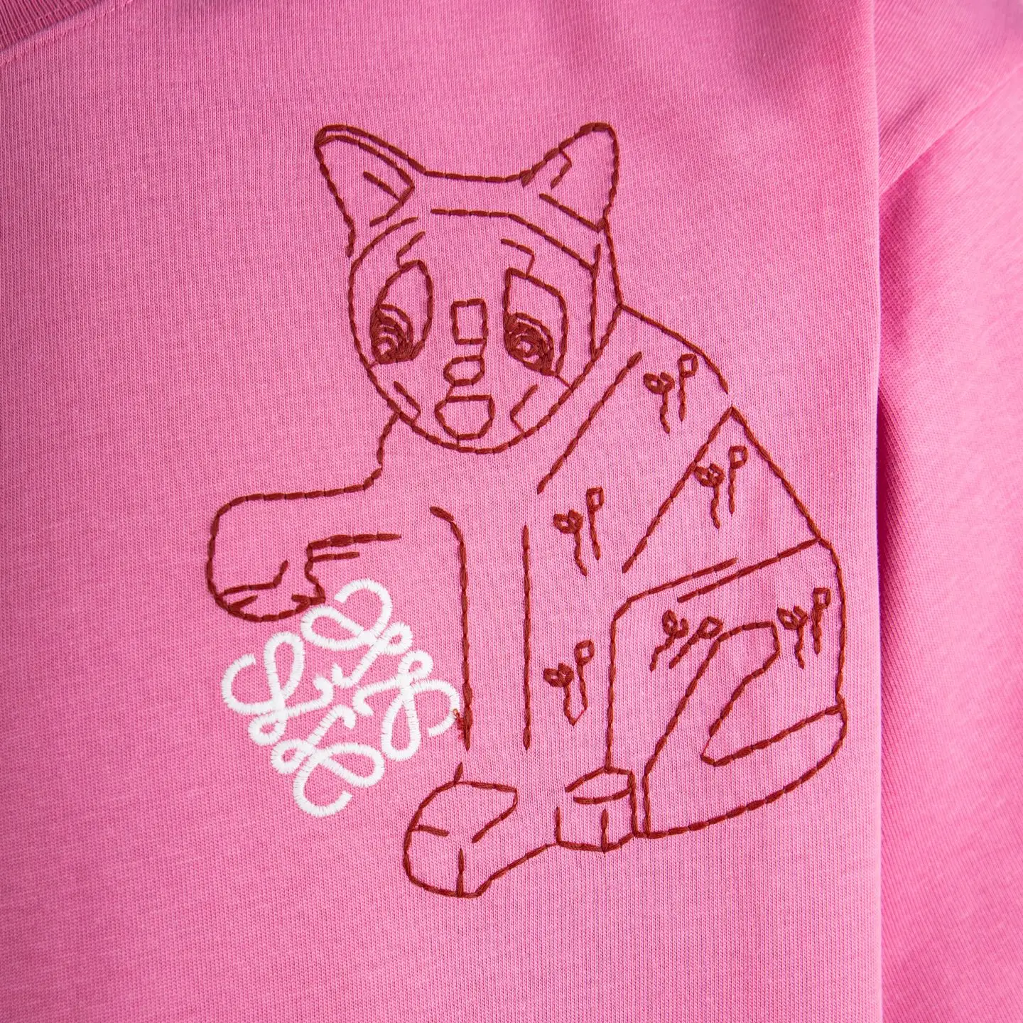 Cat Logo Embroidered Cotton T-Shirt D11912732 — view 5