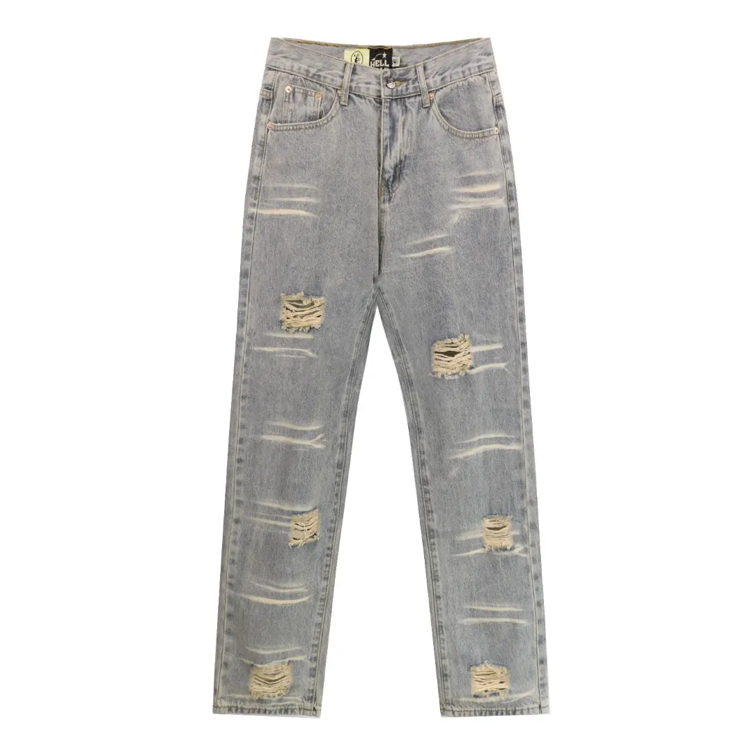 Hellstar Distressed Printed Straight-Leg Jeans D12812266 — view 2