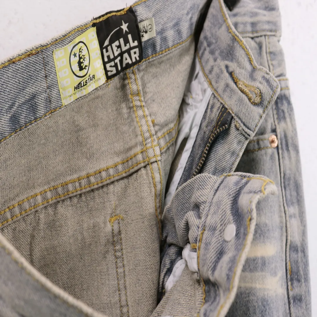 Hellstar Distressed Printed Straight-Leg Jeans D12812266 — view 7