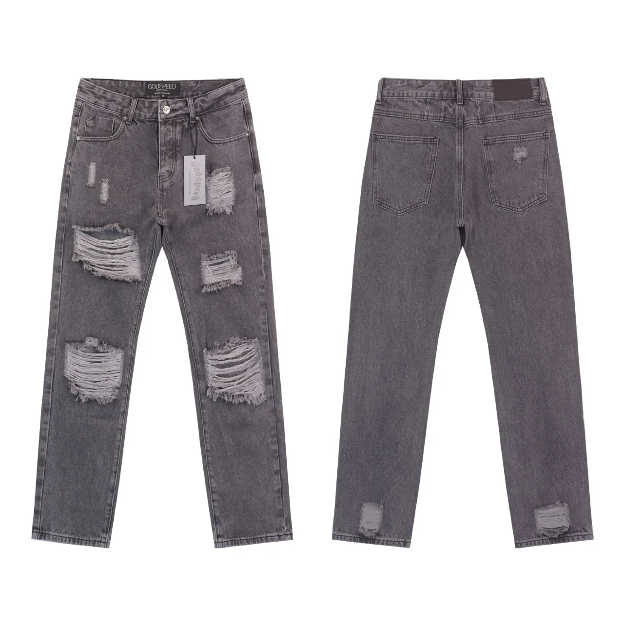 Godspeed Distressed Straight-Leg Jeans D11212264 — view 4