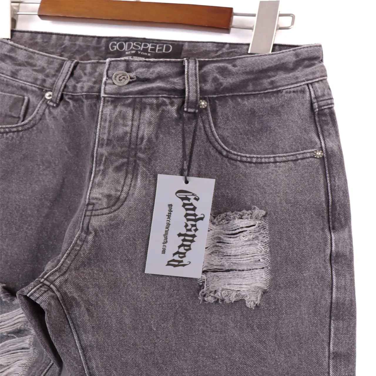 Godspeed Distressed Straight-Leg Jeans D11212264 — view 6