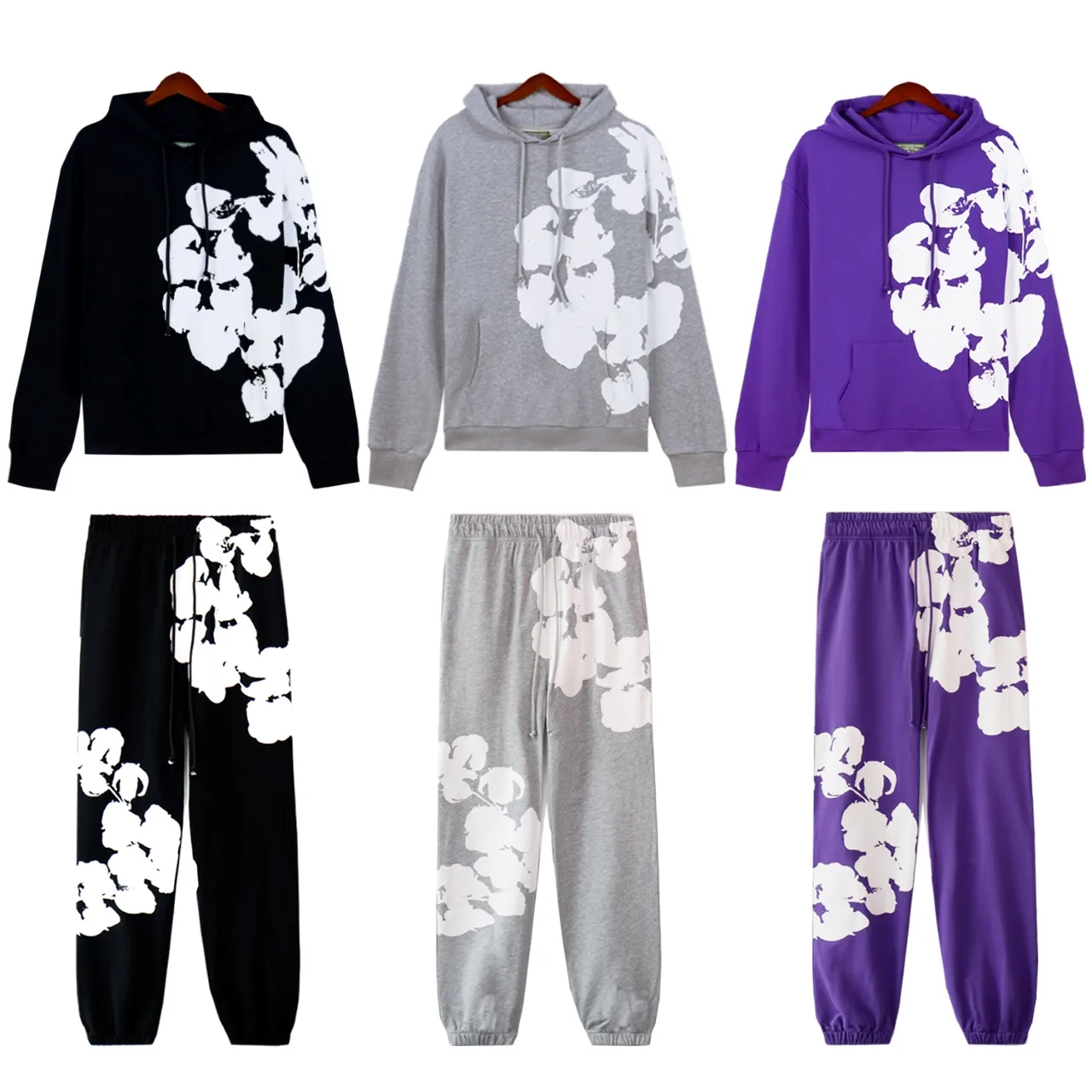 Cotton-Wreath Print Fleece Tracksuit D12212276 — view 2