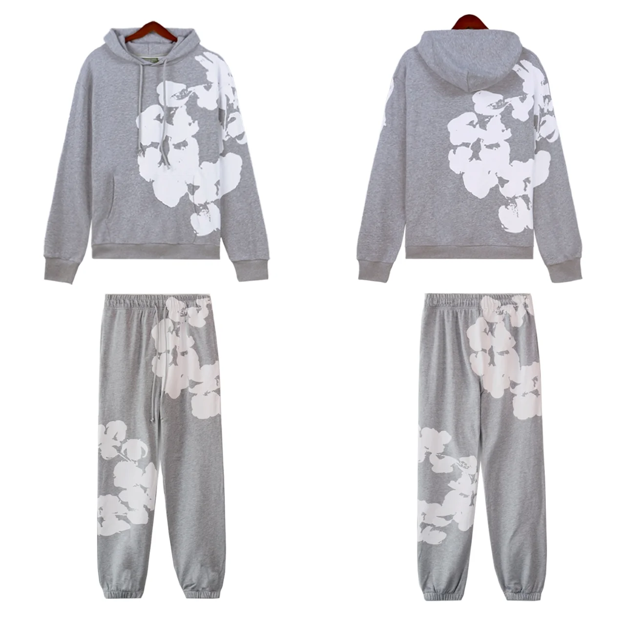 Cotton-Wreath Print Fleece Tracksuit D12212276 — view 3