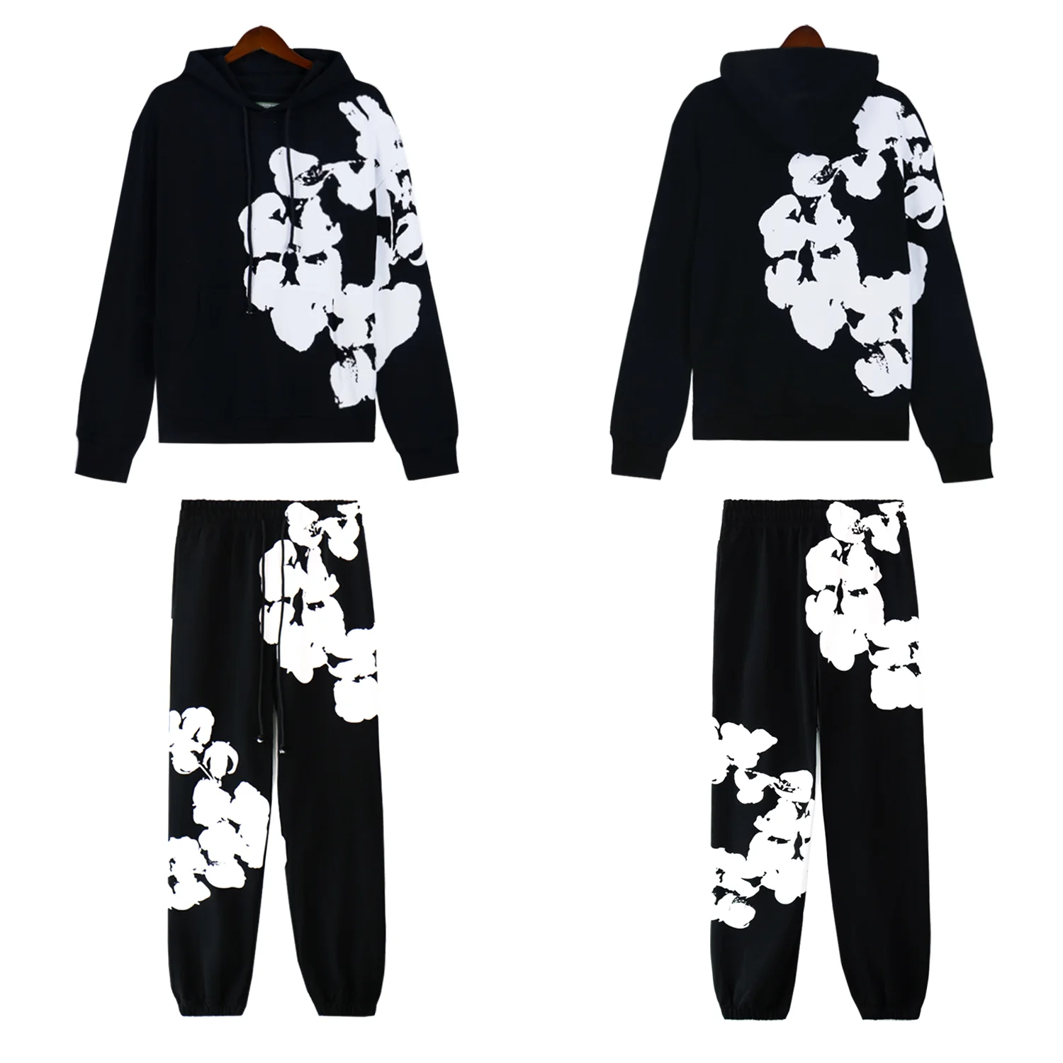 Cotton-Wreath Print Fleece Tracksuit D12212276 — view 5