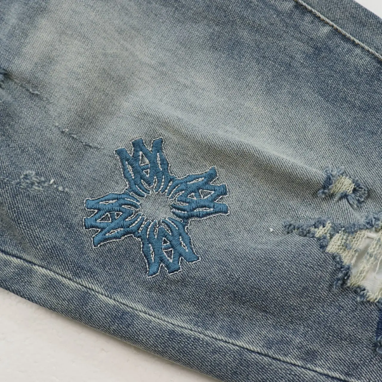 Sinners Embroidered Distressed Slim-Fit Jeans D13312210 — view 5