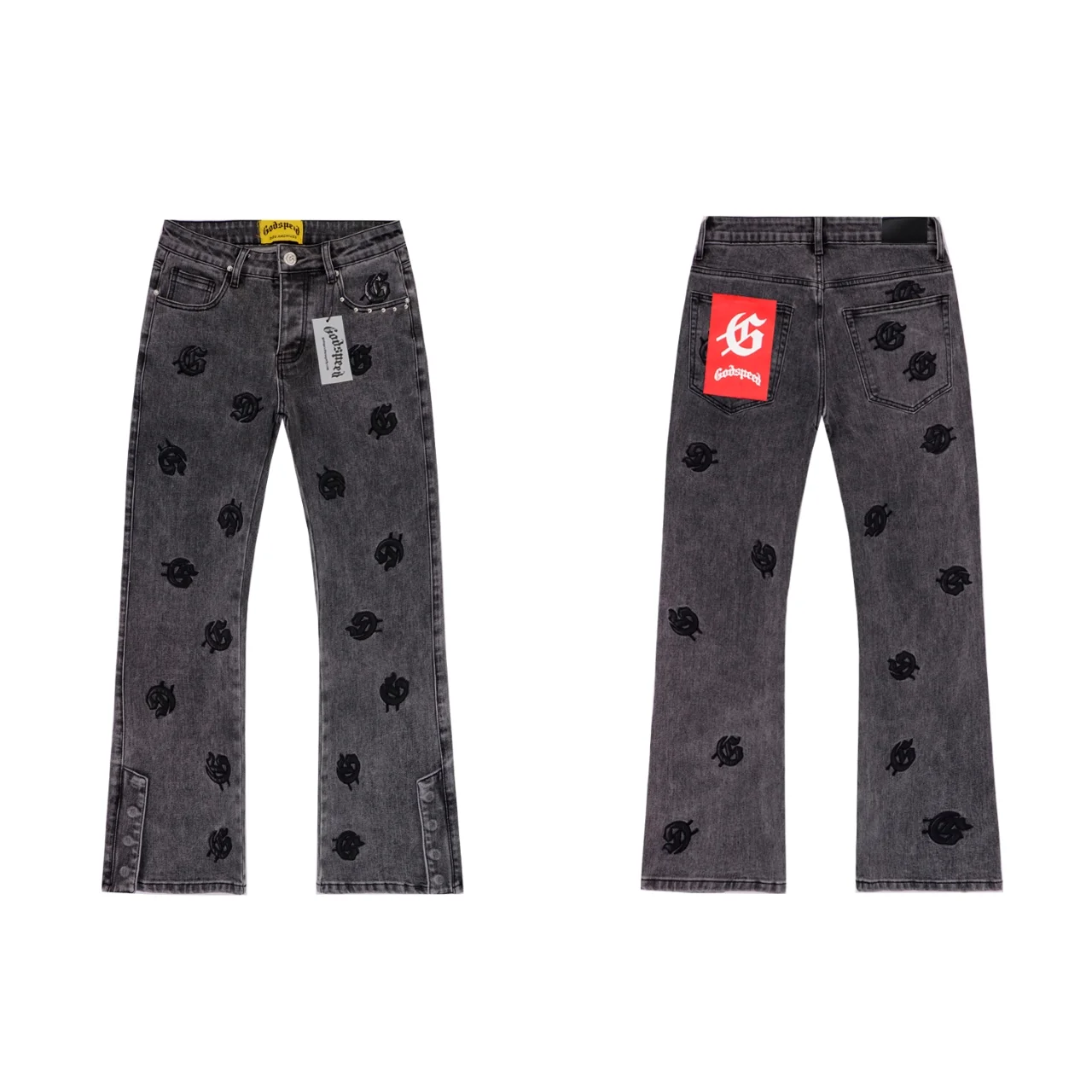 Godspeed Embroidered Flared Denim Jeans D14812262