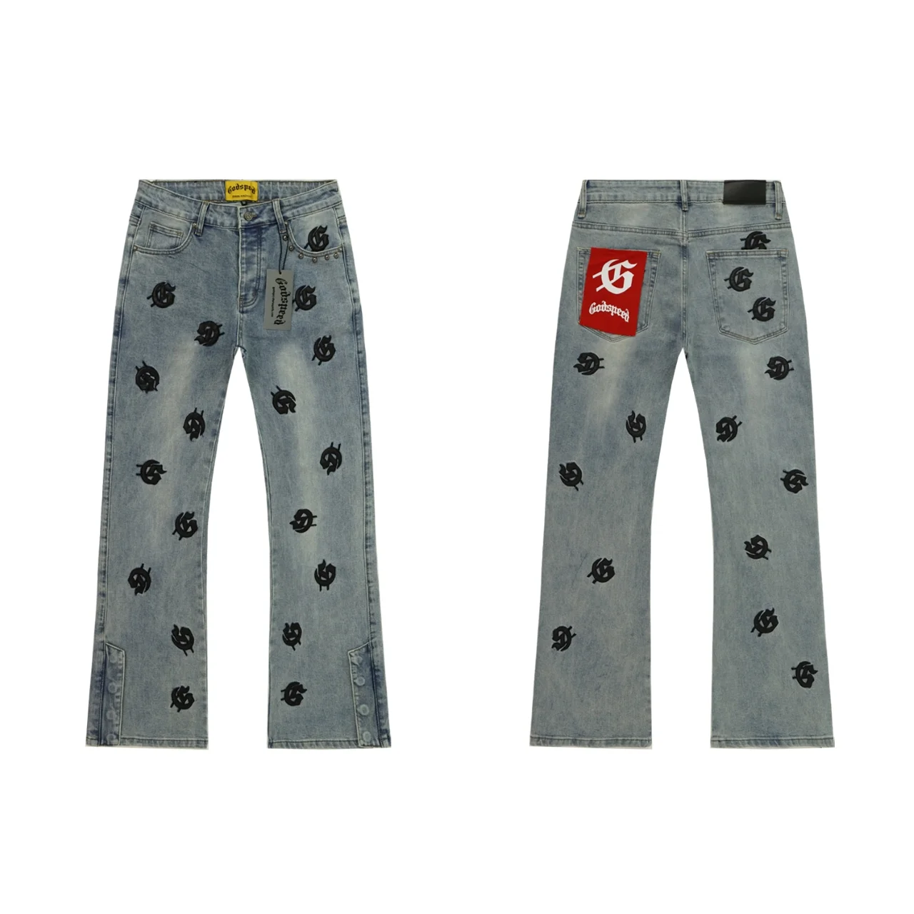 Godspeed Embroidered Flared Denim Jeans D14812262 — view 2