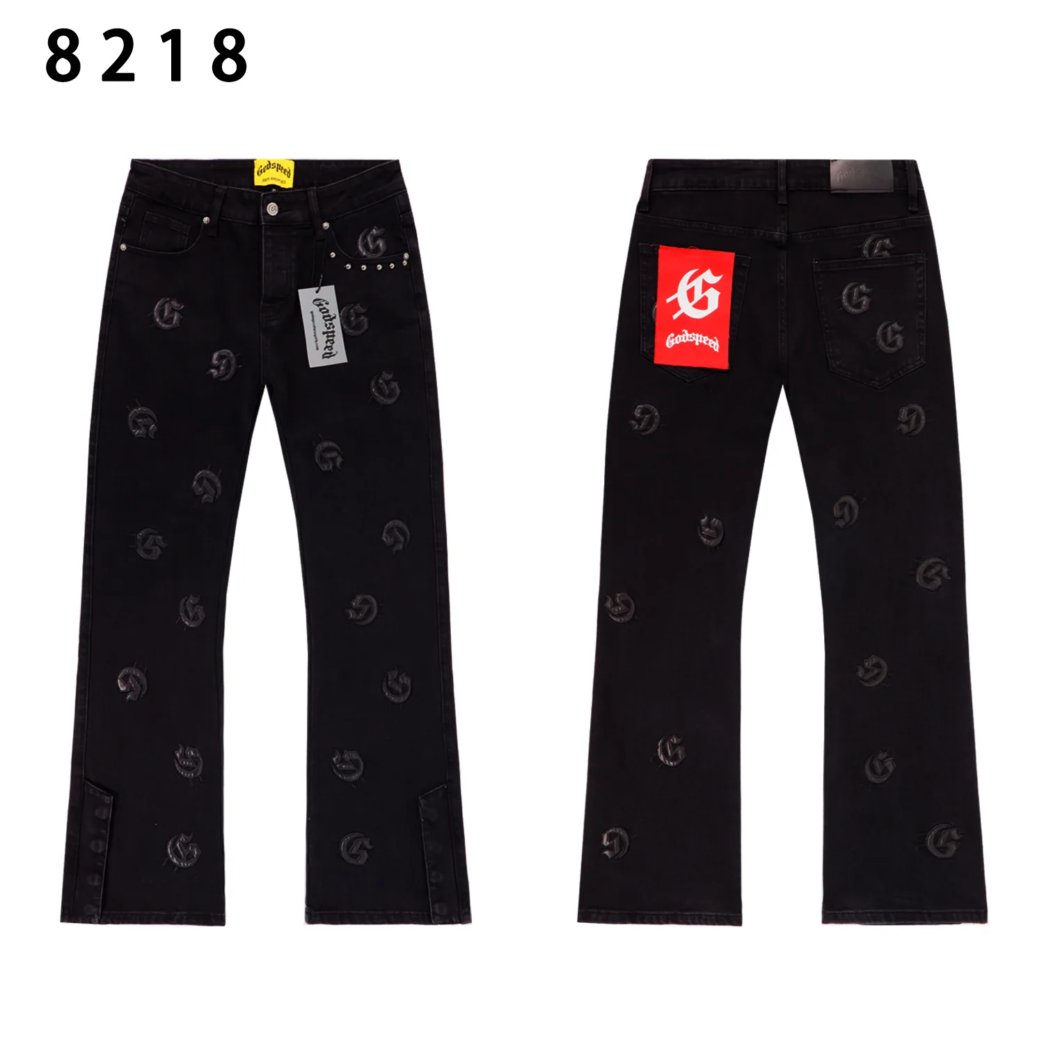 Godspeed Embroidered Flared Denim Jeans D14812262 — view 4