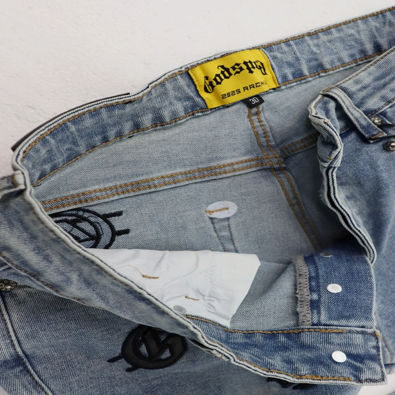 Godspeed Embroidered Flared Denim Jeans D14812262 — view 5